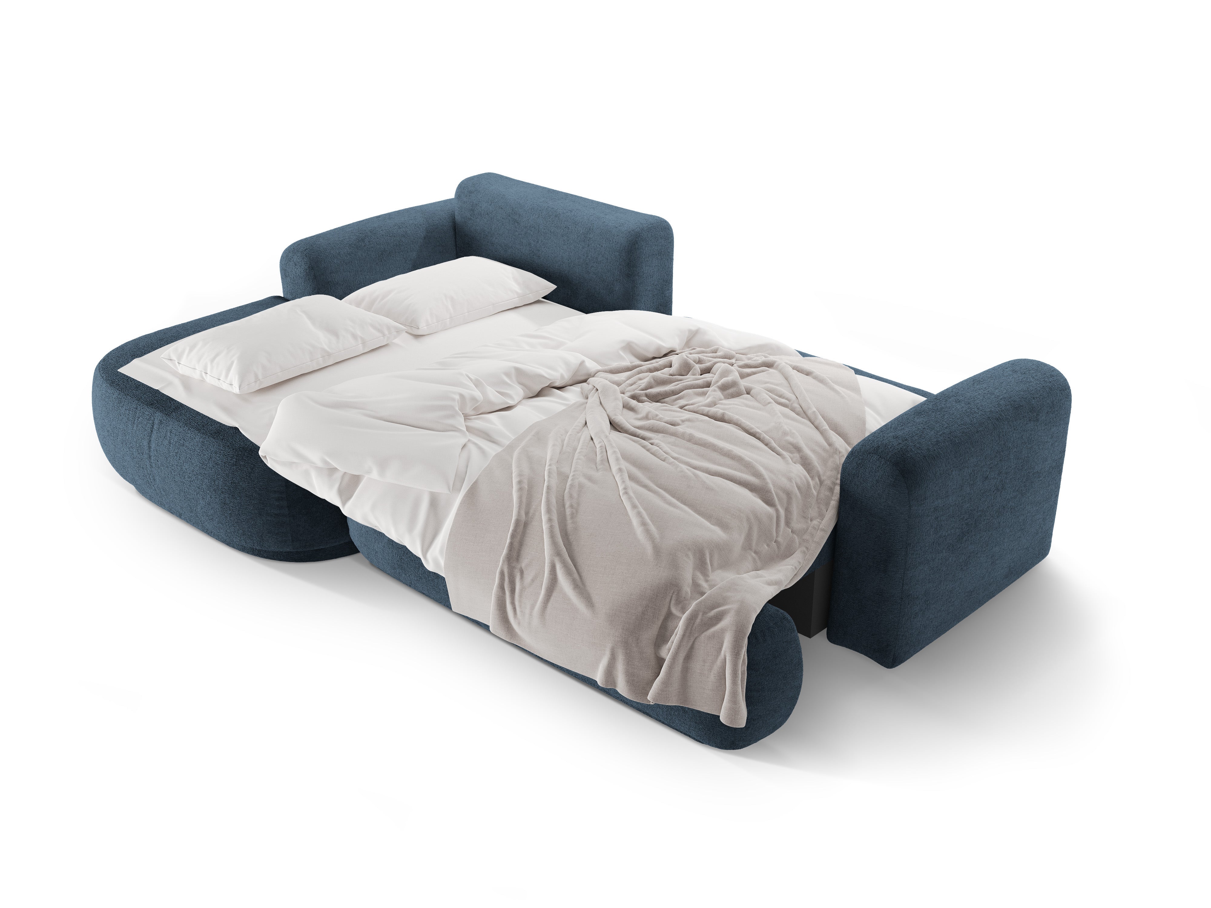 Rohová sedačka s funkciou spania ELLA tmavomodrá