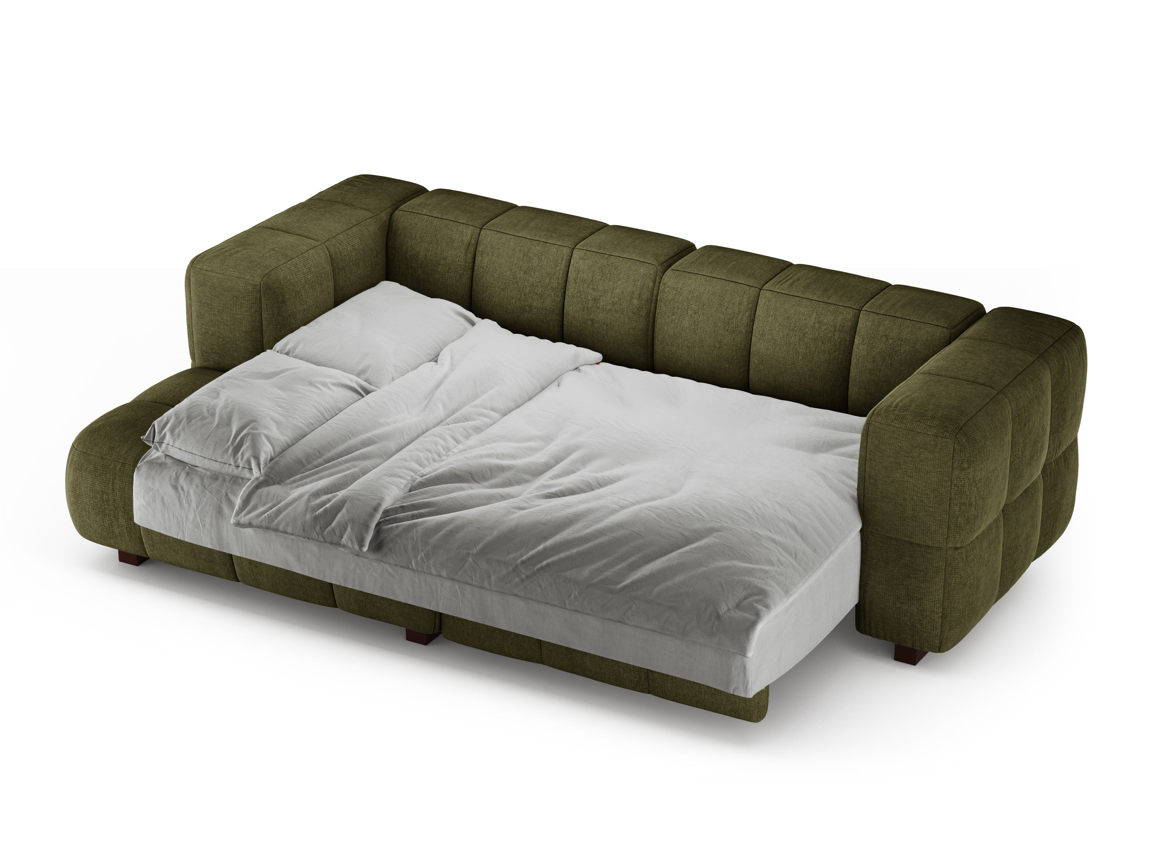 Left-facing corner sofa bed PUMA green mélange
