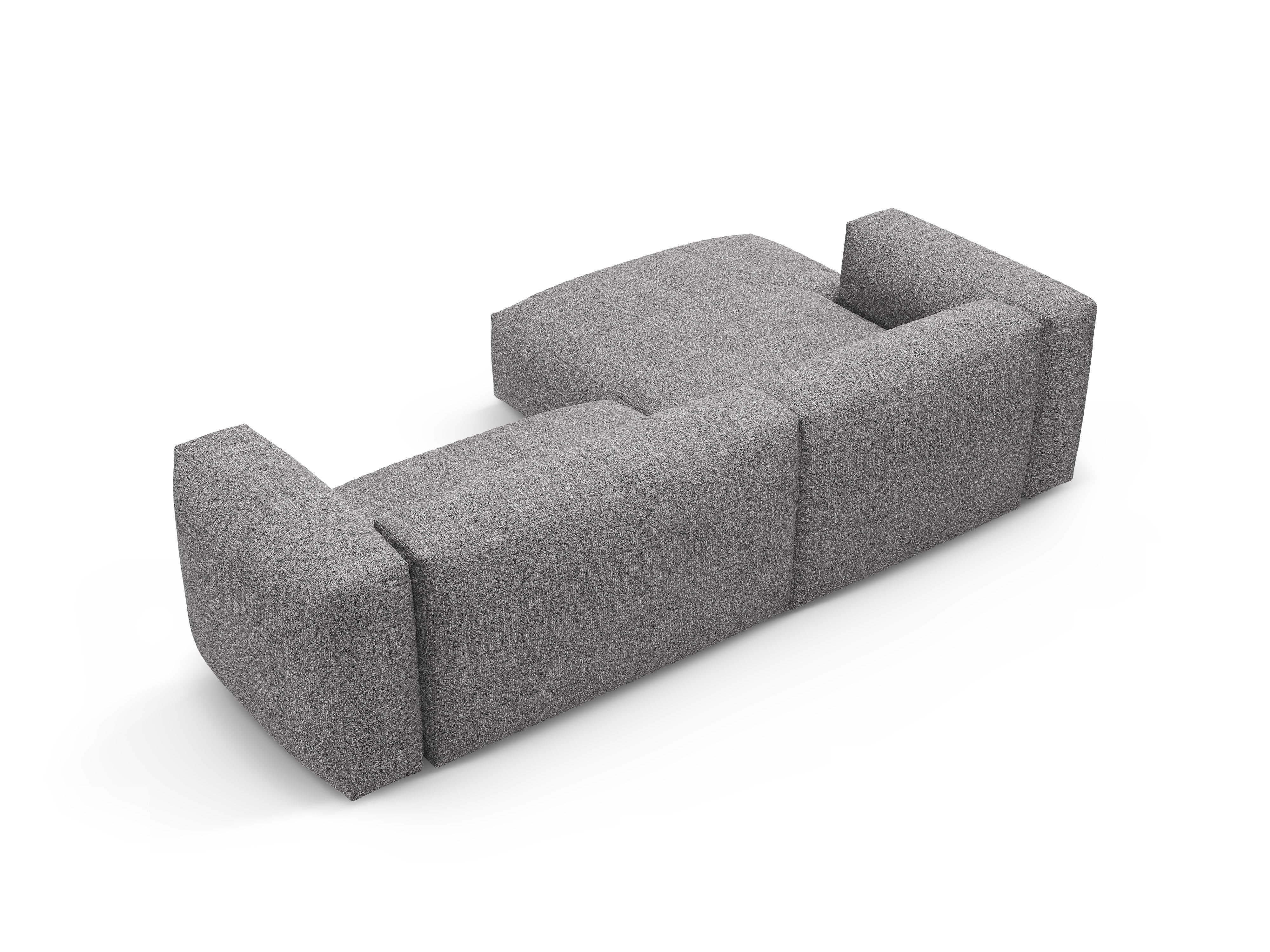 Left-facing corner sofa bed MARTINA in graphite boucle
