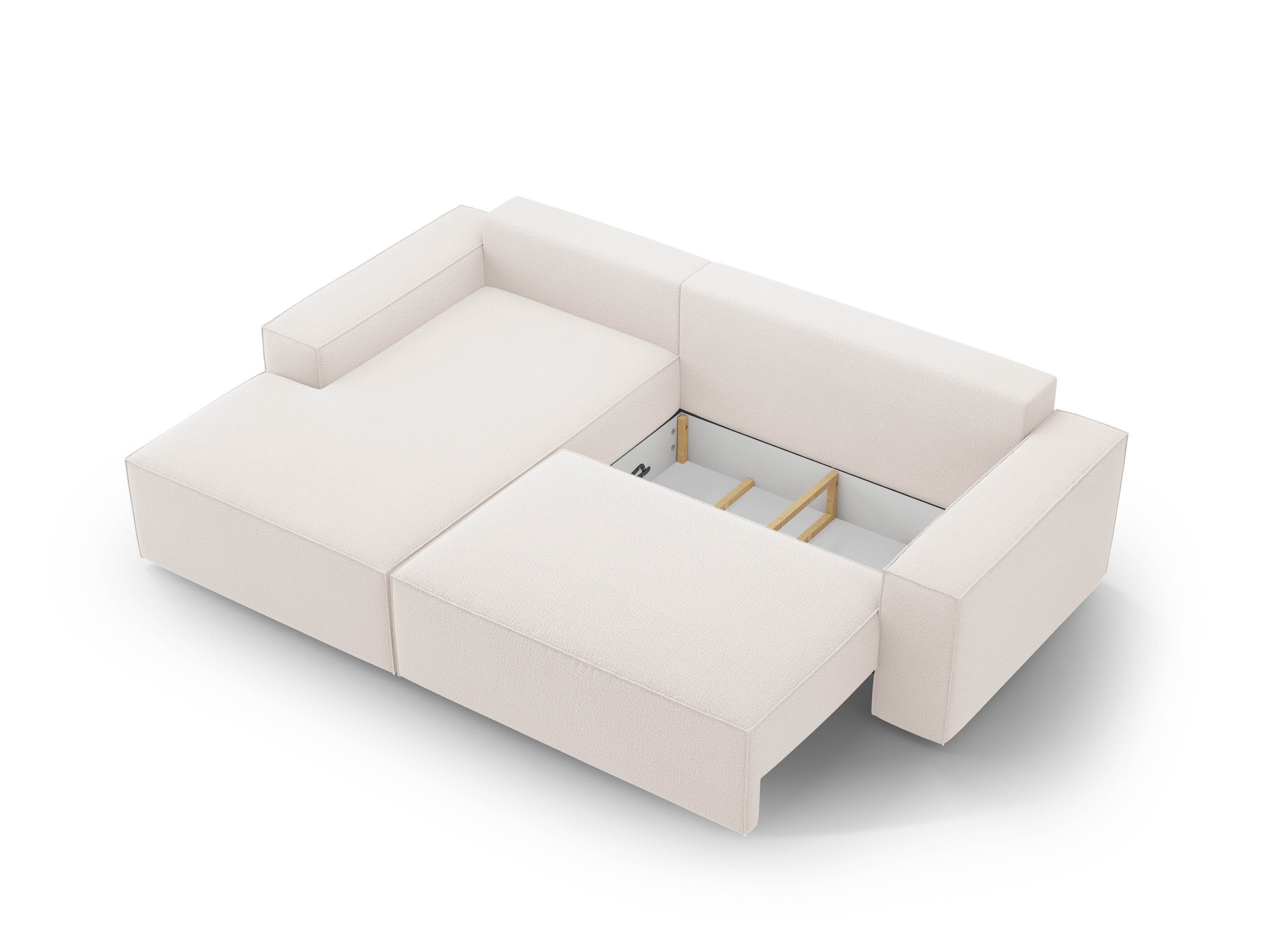 Left-facing corner sofa bed JODIE light beige
