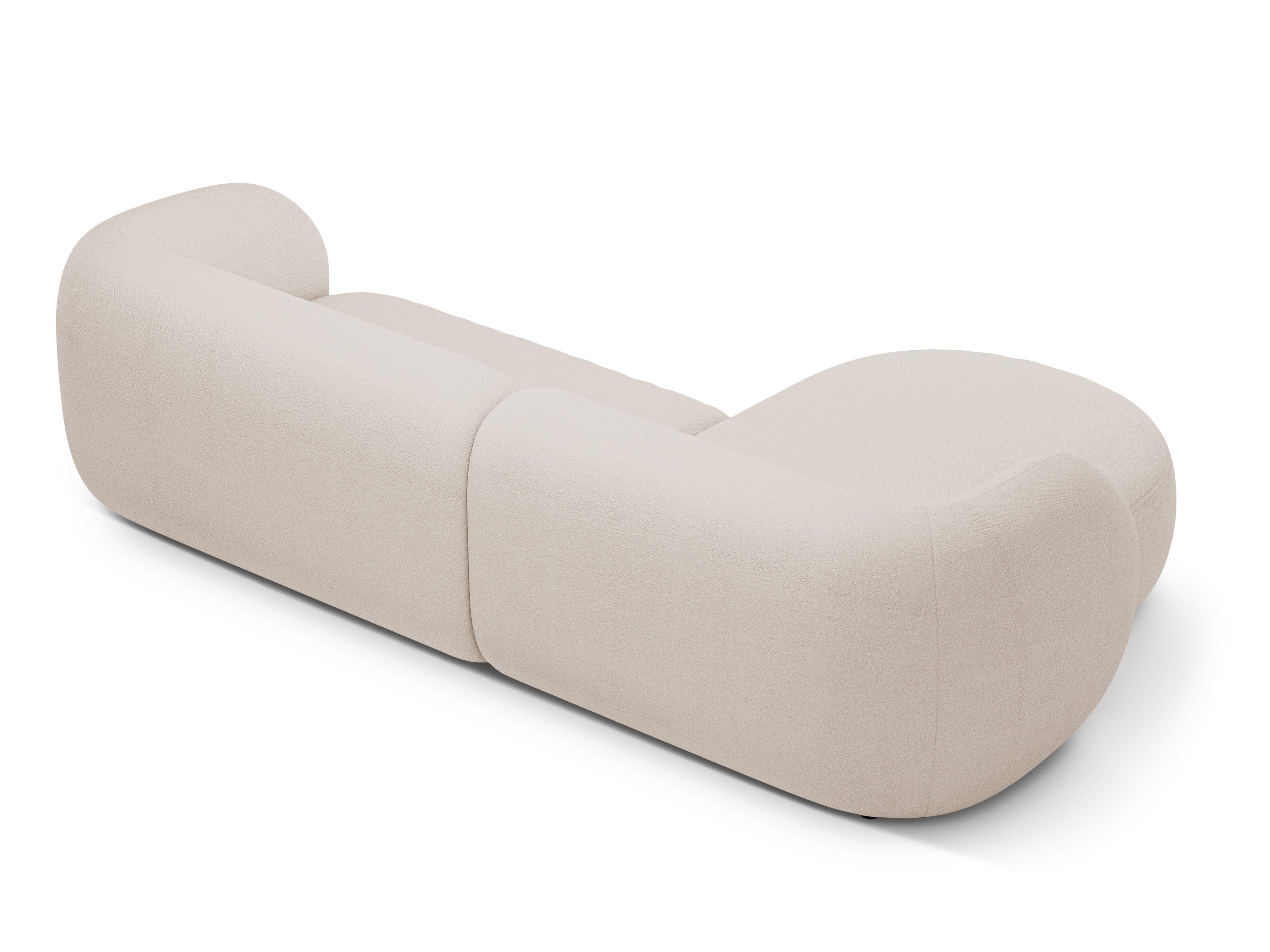 Left-facing 3-seater Corner Sofa KATE beige boucle