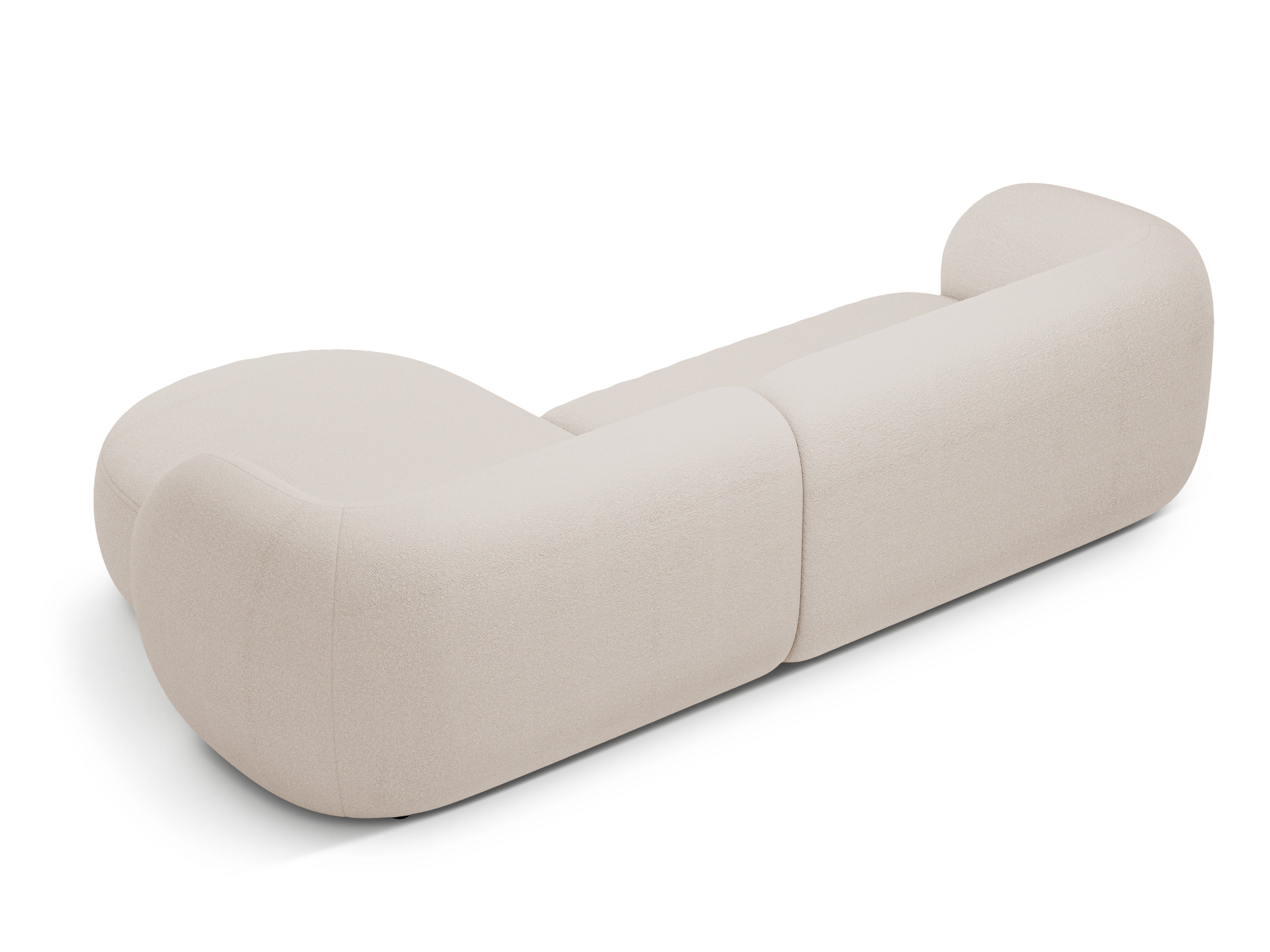 Right-facing 3-seater sofa KATE beige boucle