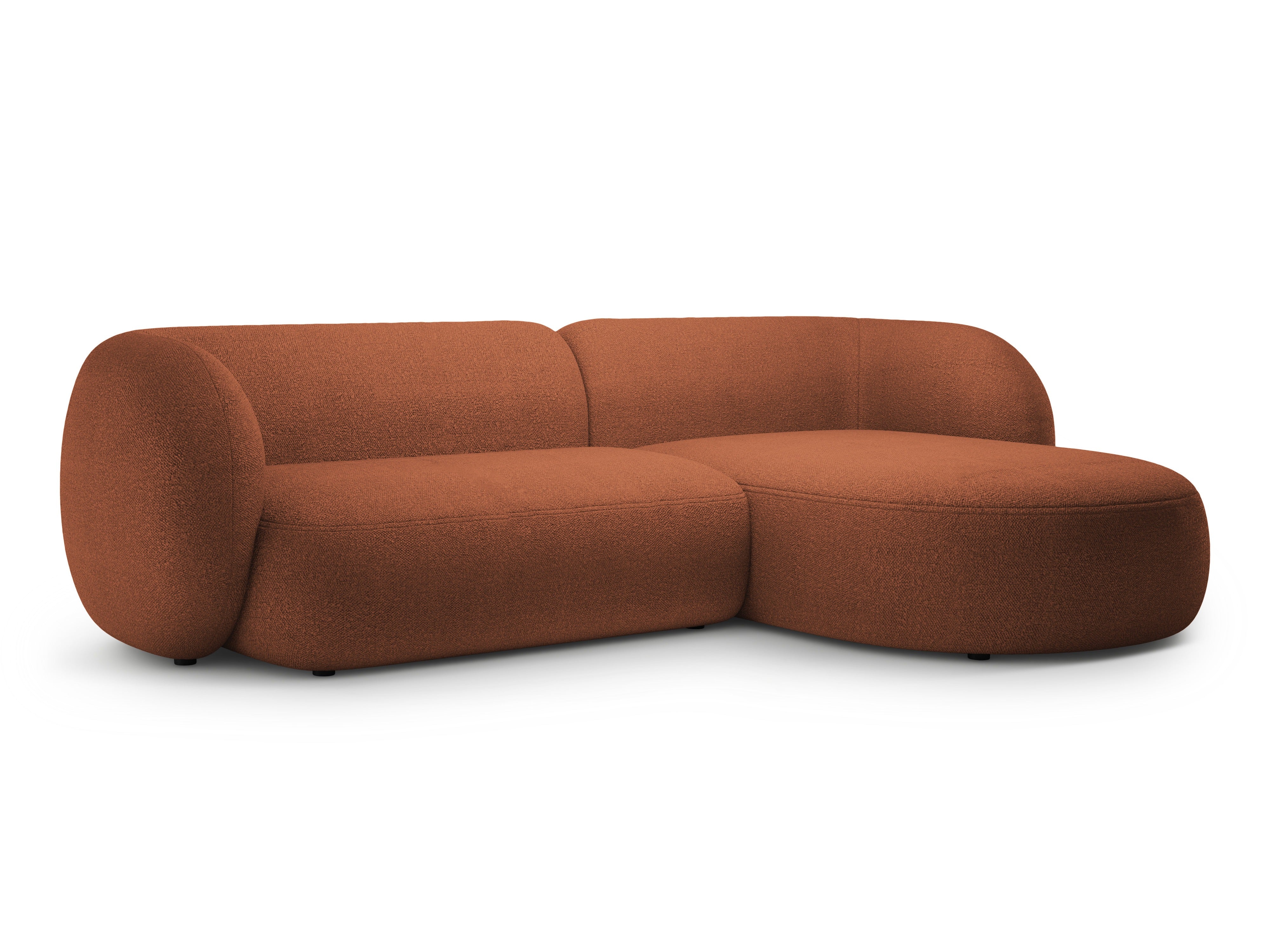 Right-facing 3-seater sofa KATE terracotta boucle