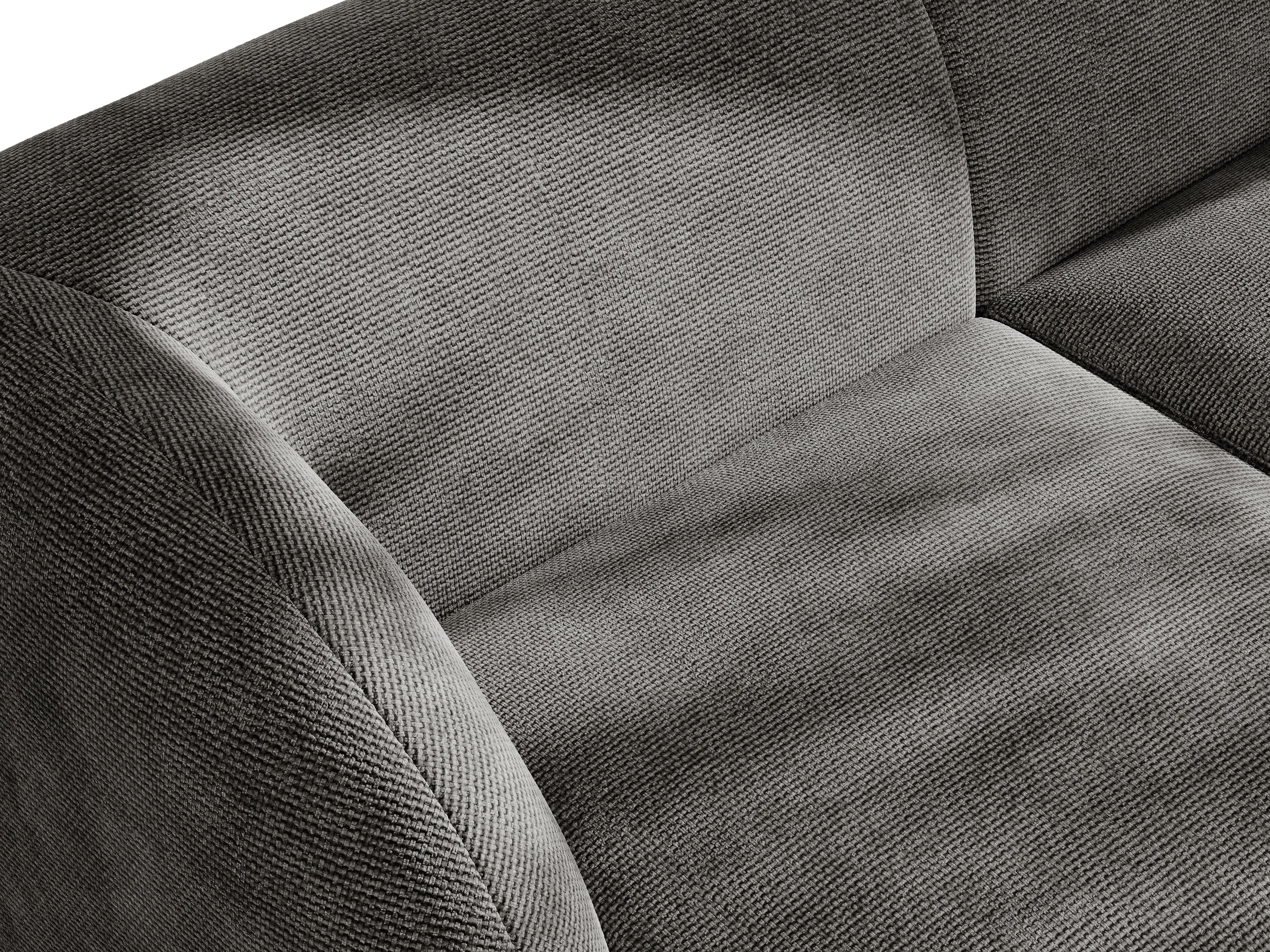 Narożnik 4-osobowy lewostronny MILEY szary szenil jedwabisty z podłokietnikami