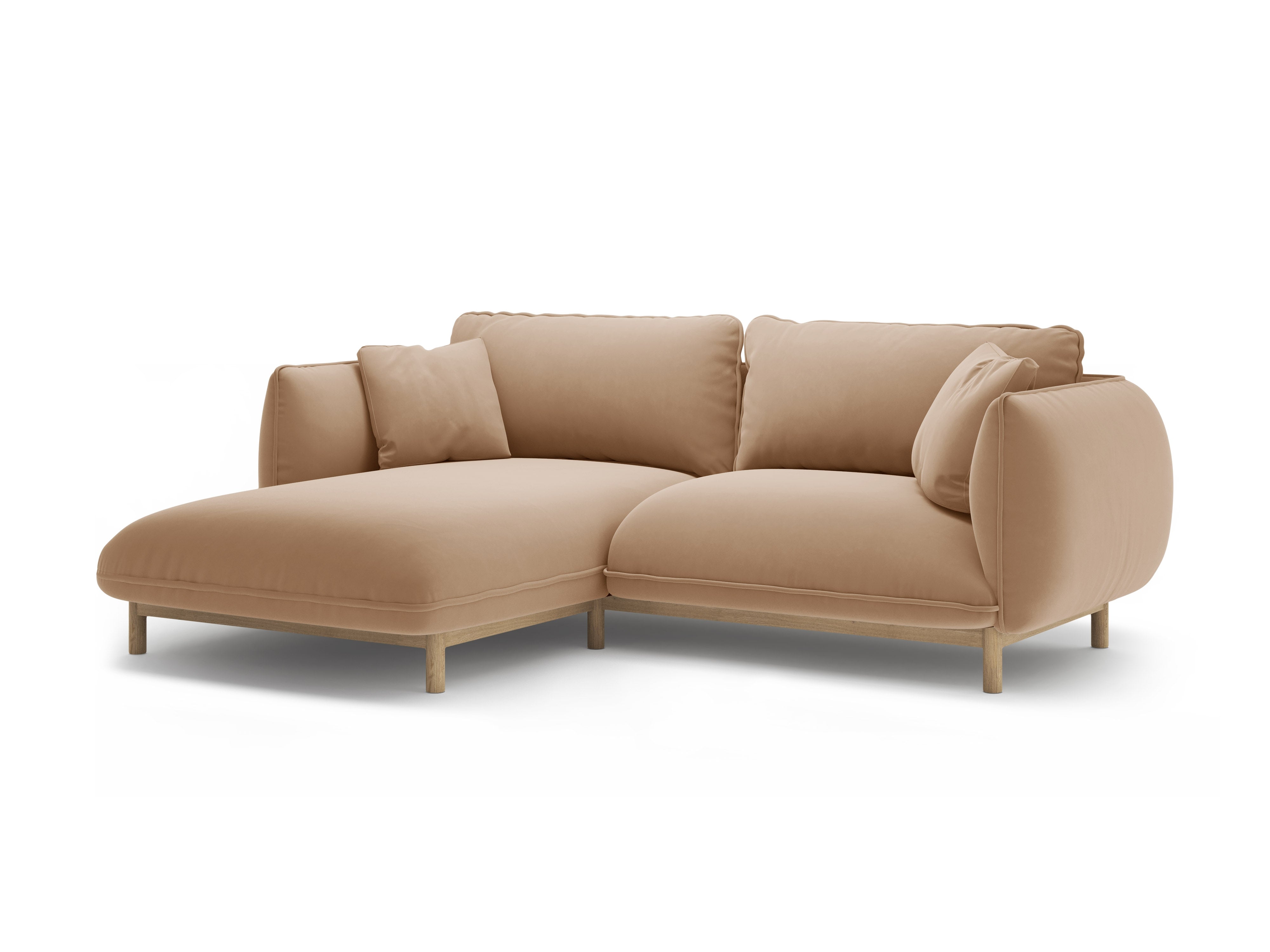 ADA Sand Left-Side Velvet Corner Sofa