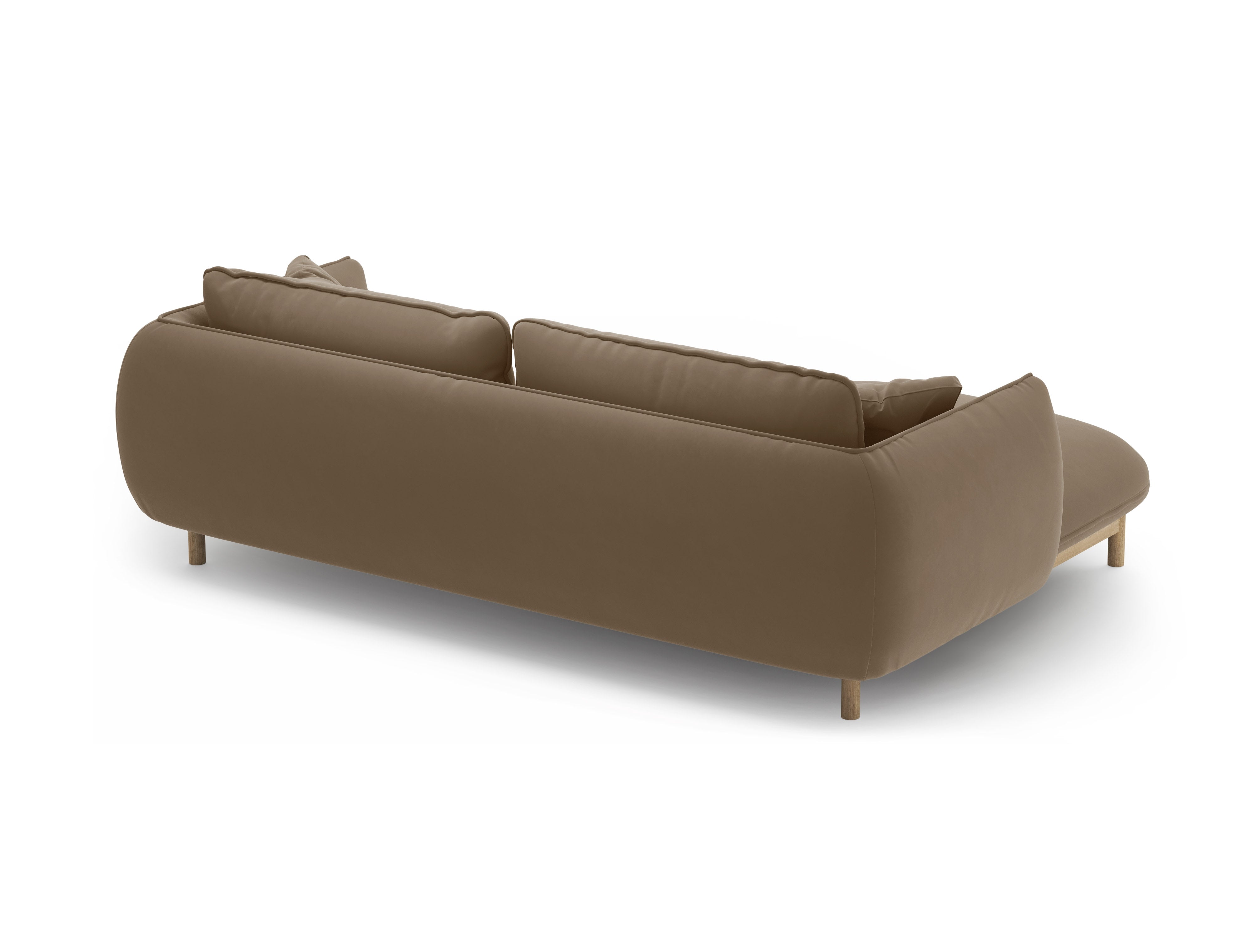 Left-facing velvet corner sofa ADA light brown