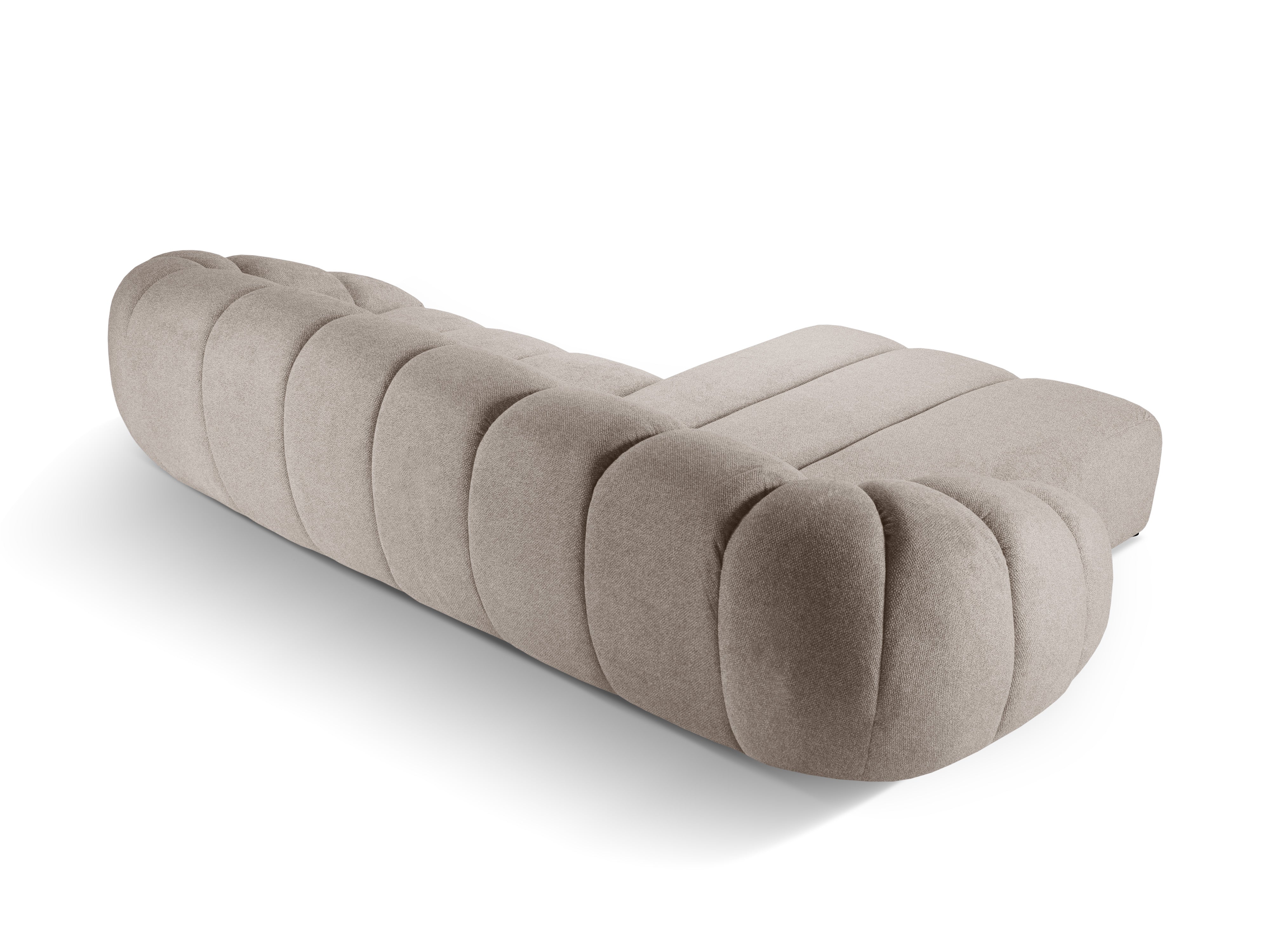 Left-facing 4-seater corner sofa DIANA dark beige chenille