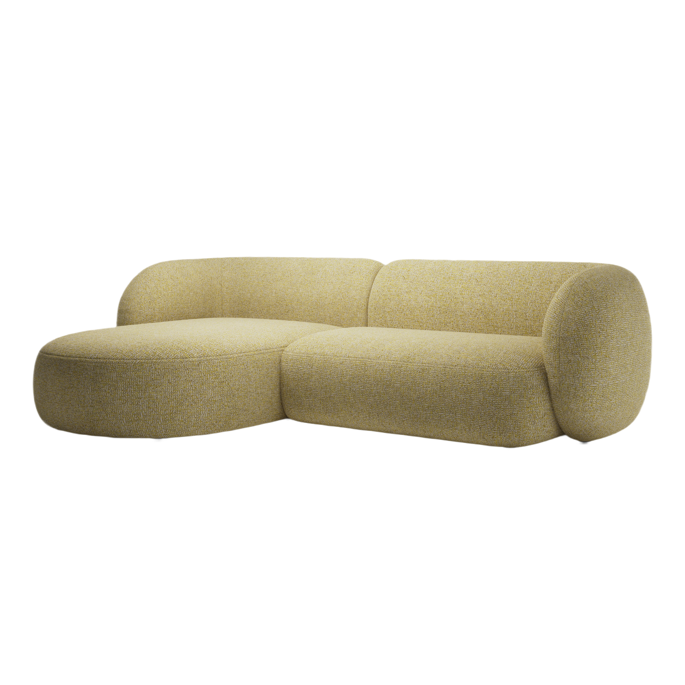 Left-sided 3-seater corner sofa KATE yellow mélange