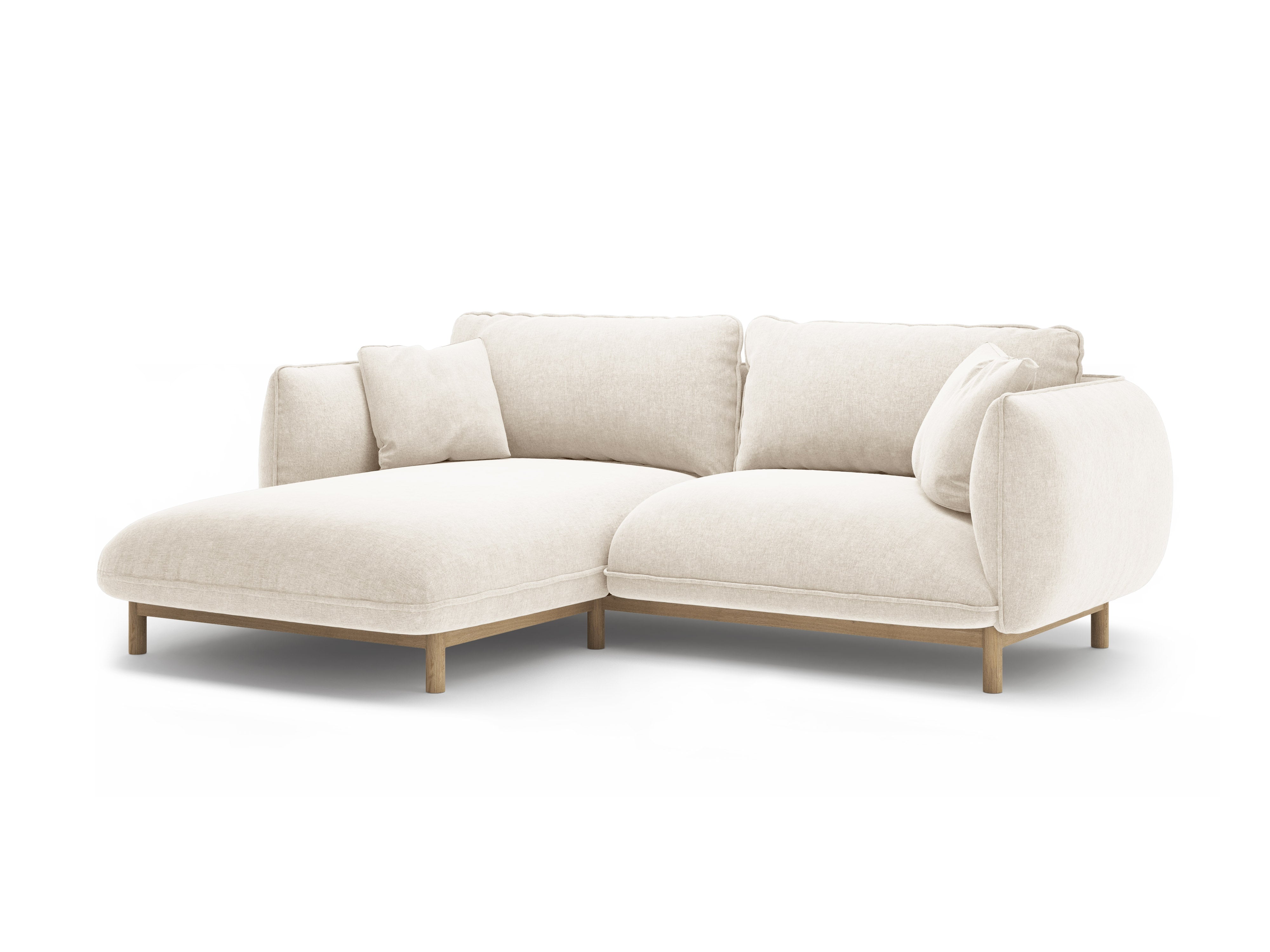 Left Corner Sofa ADA Ivory Chenille