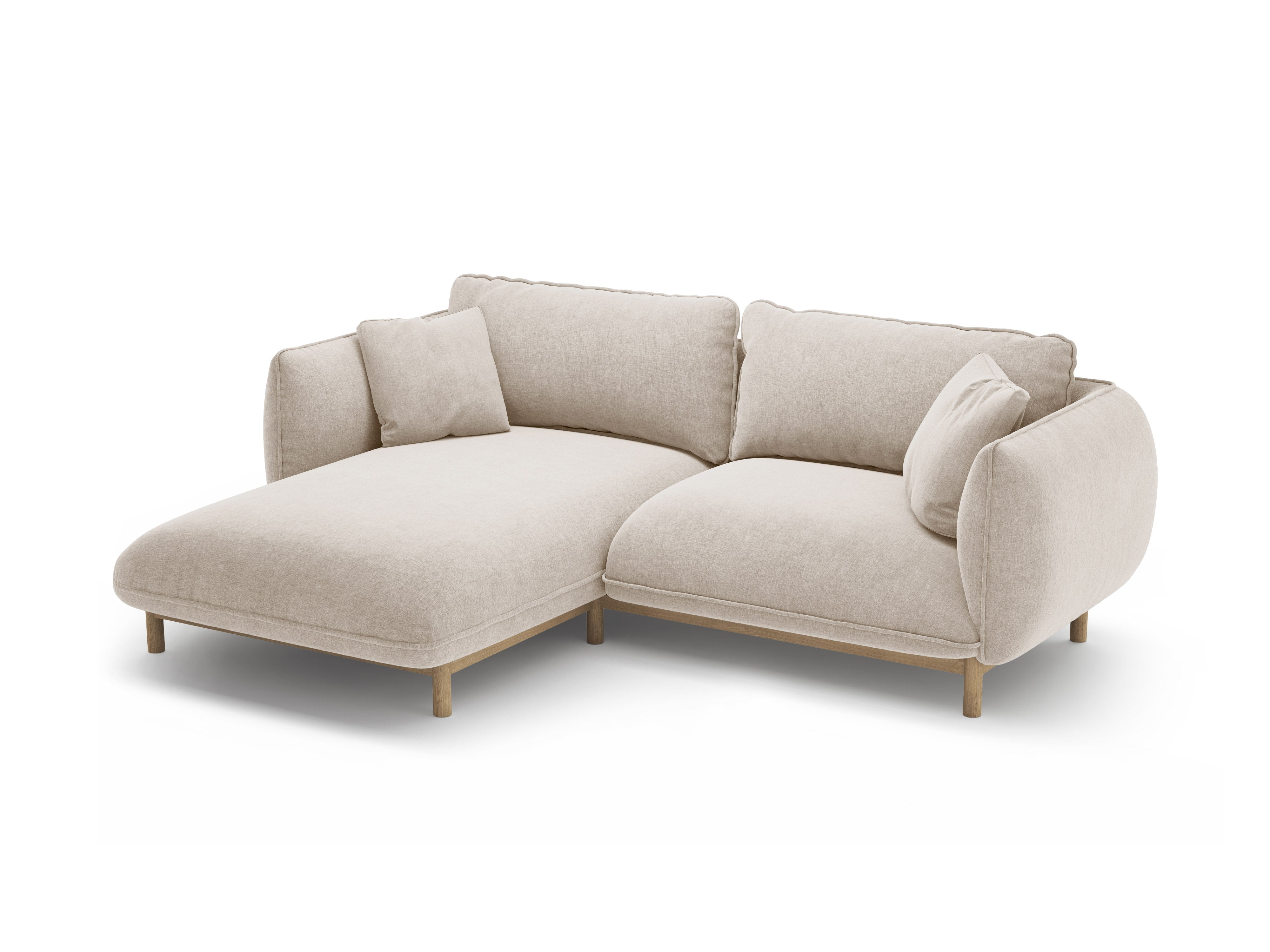 Left-sided corner sofa ADA light beige chenille