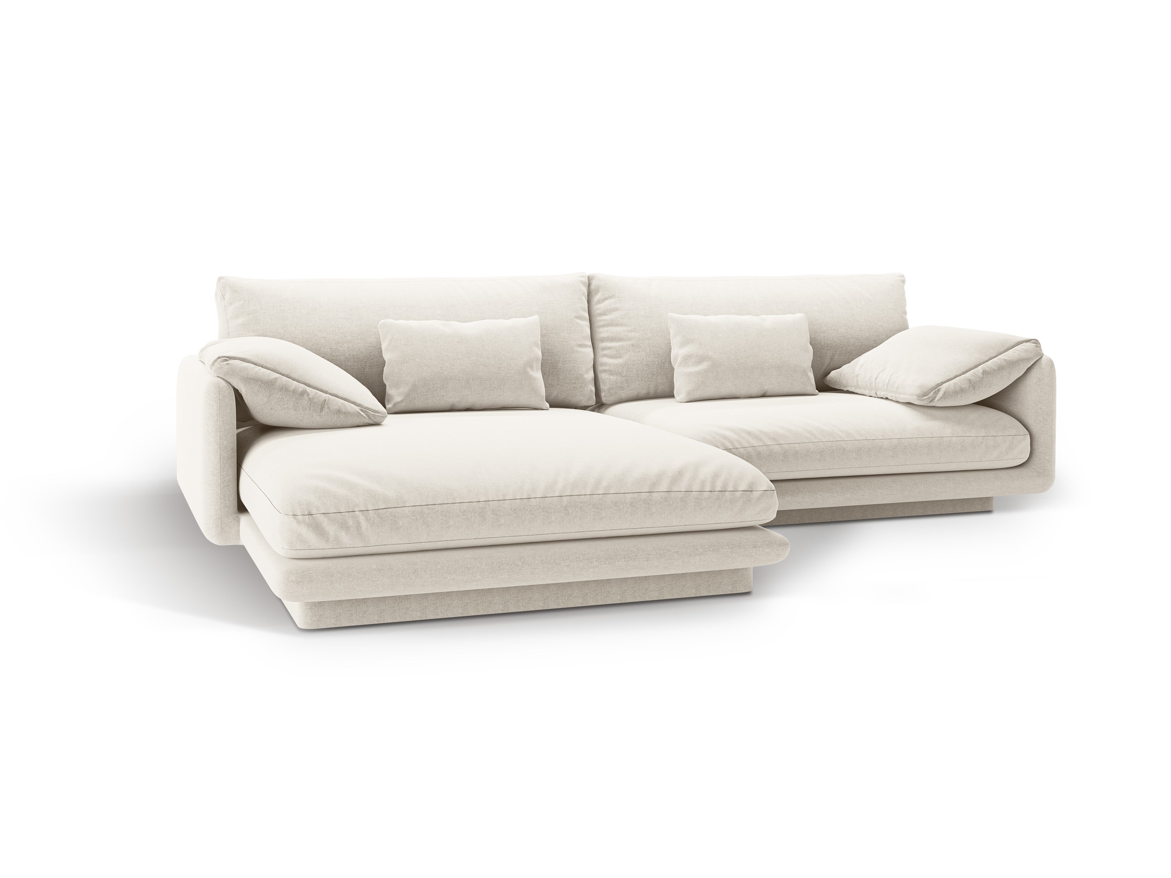 Rohová sedačka ľavostranná pre 4 osoby TORINO slonová kosť