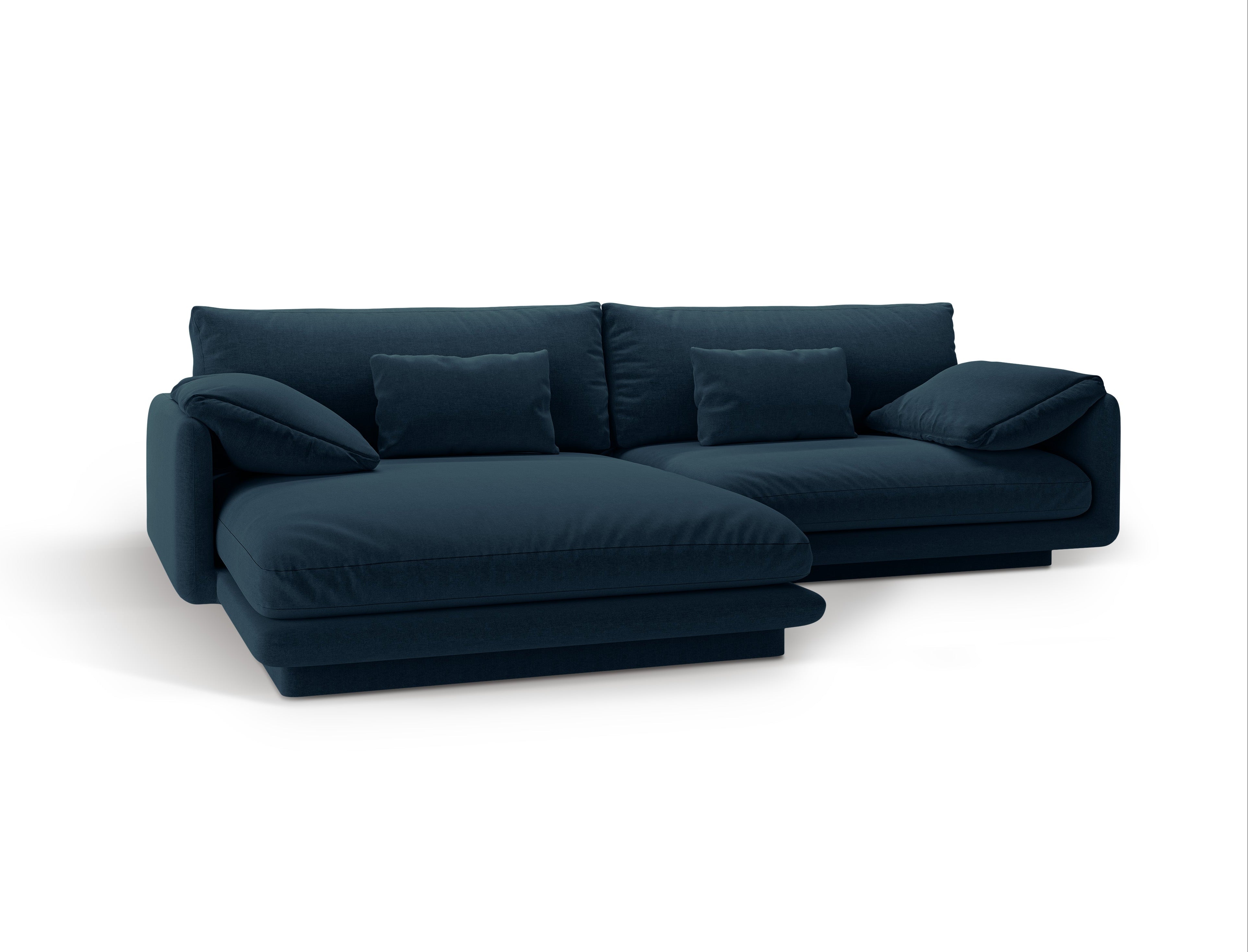 Left-handed 4-seater Torino navy blue corner