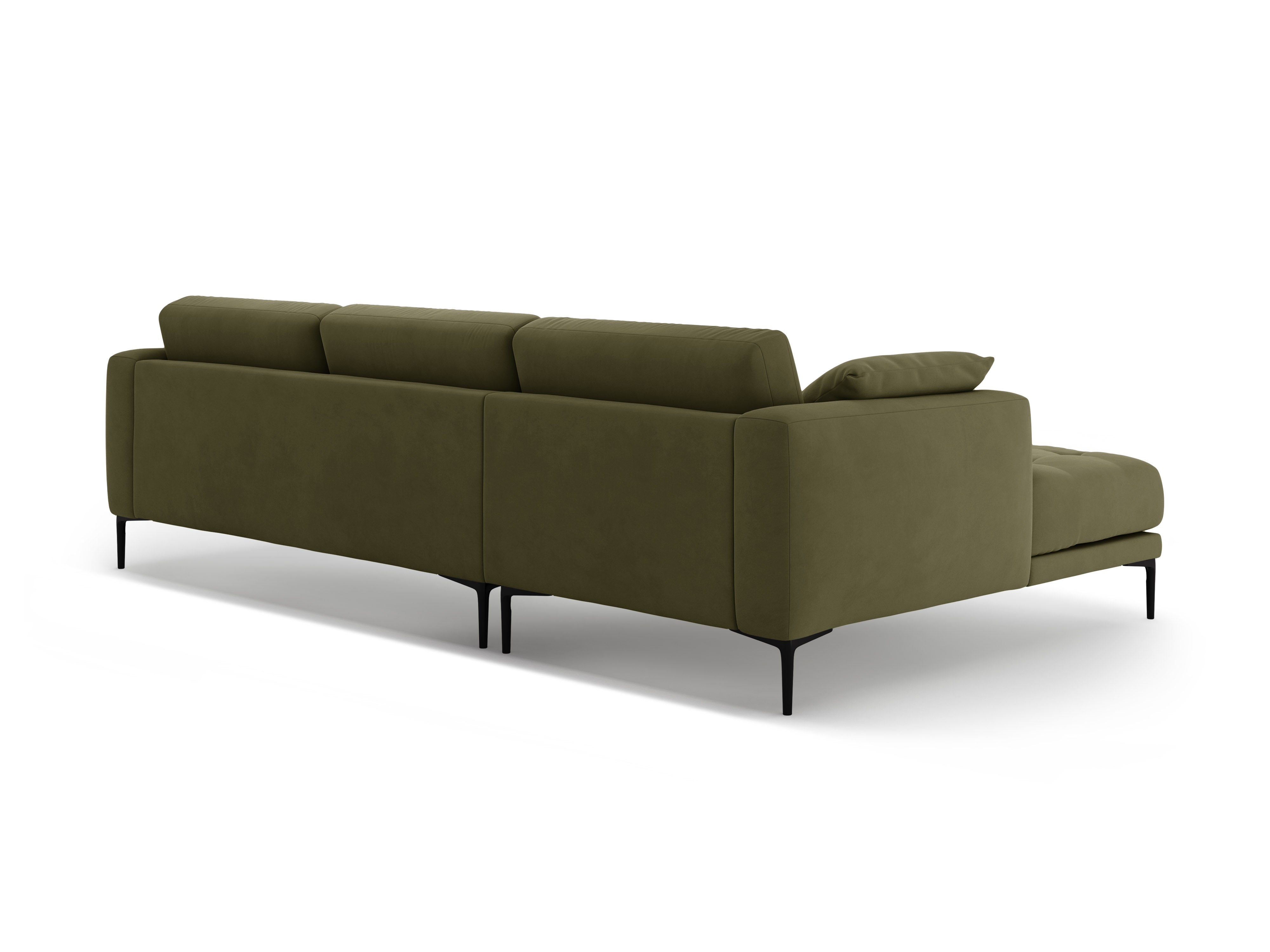Left-facing velvet corner sofa BEMY green