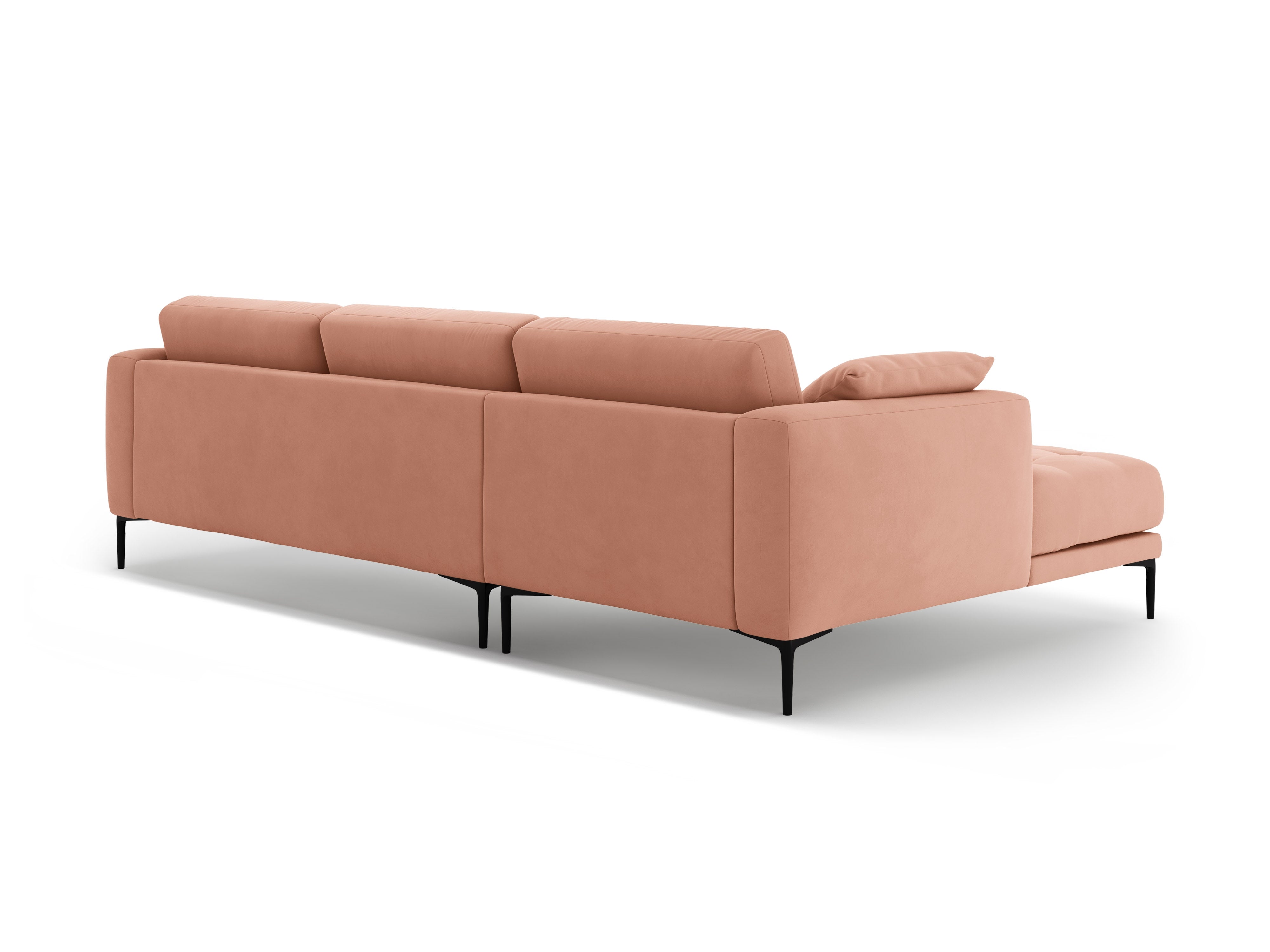 Left-facing velvet corner sofa BEMY pink