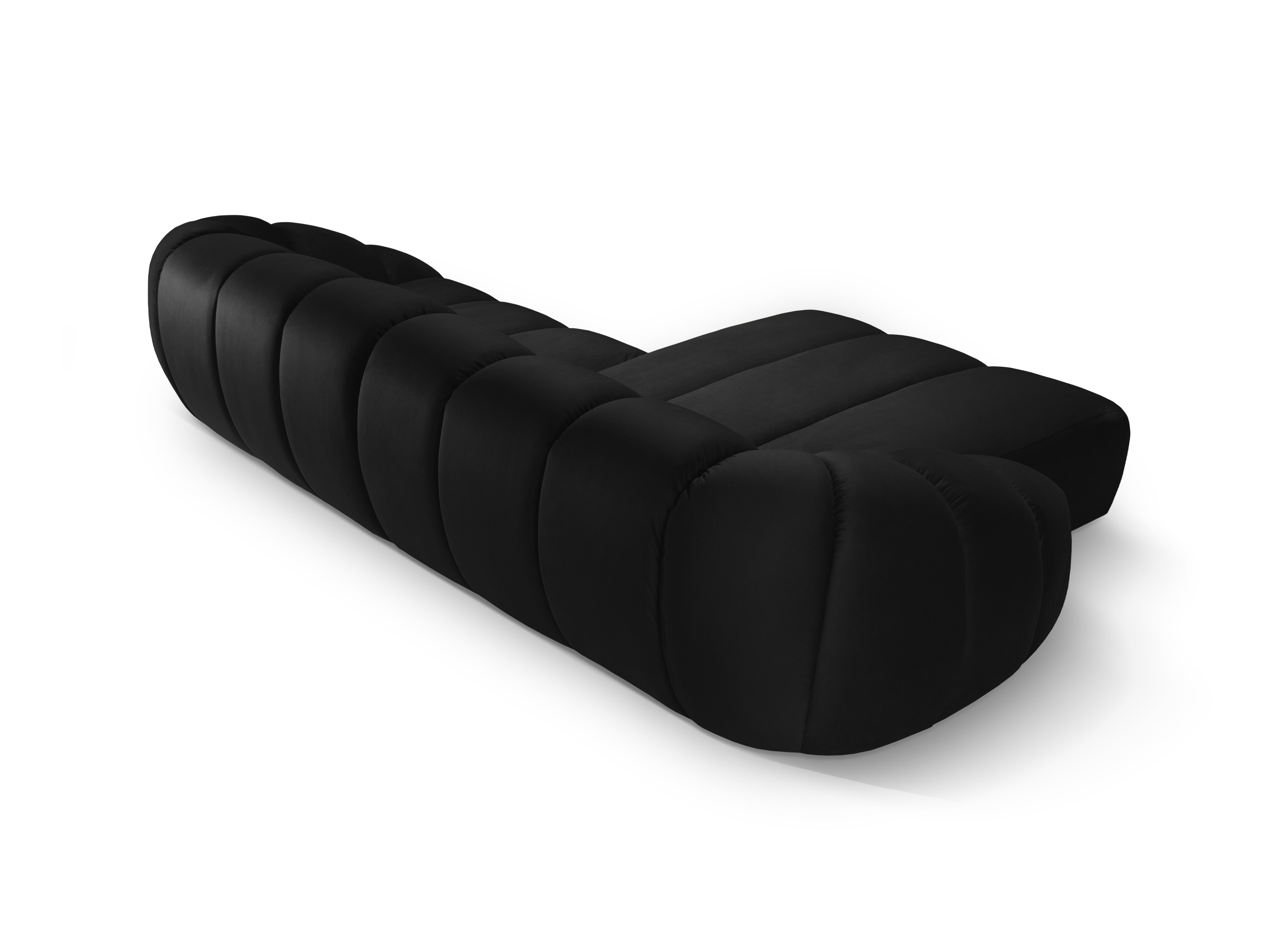Velvet corner sofa for 4 people left-sided DIANA black
