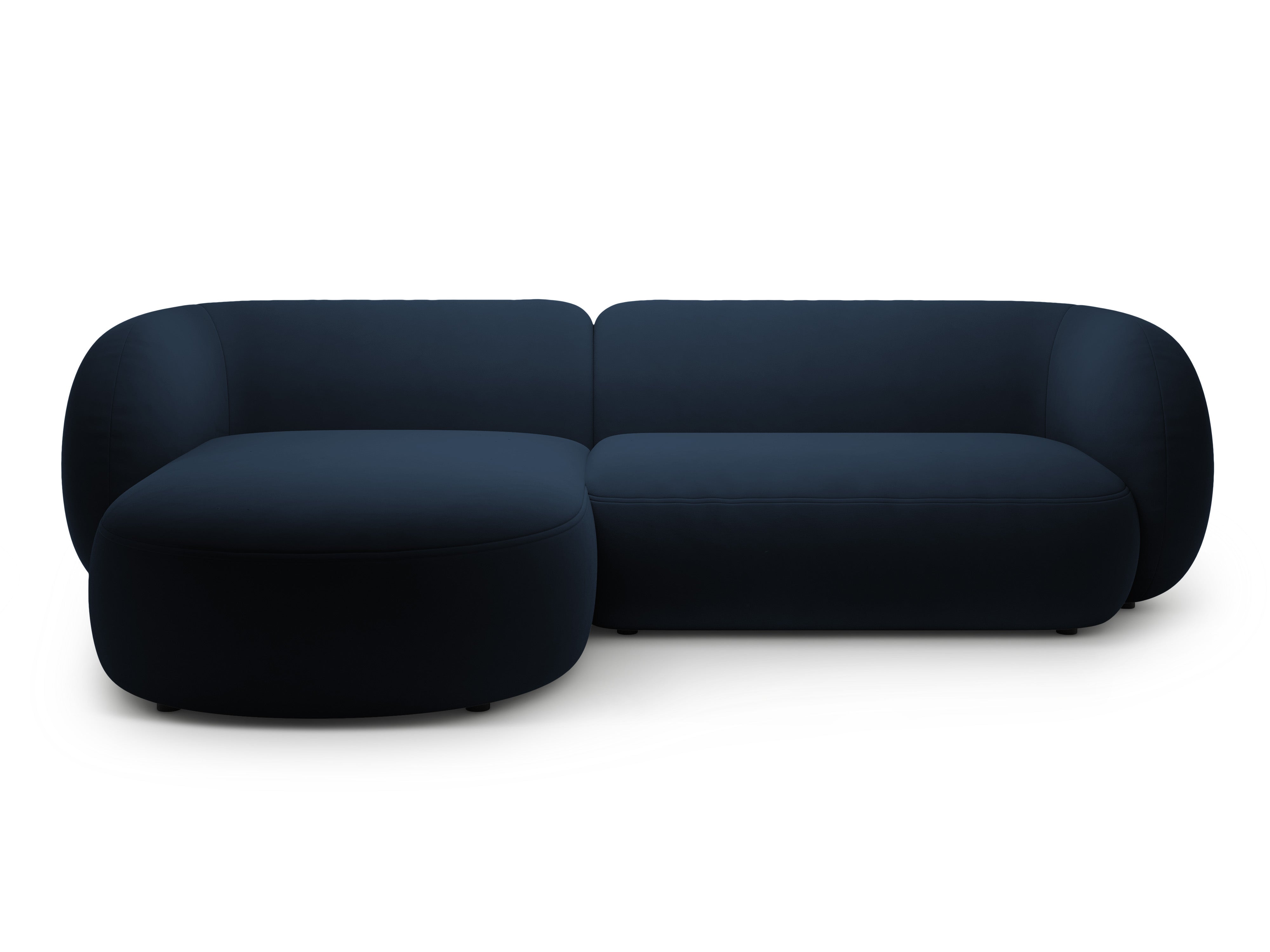 Left-facing velvet corner sofa for 3 people KATE royal blue