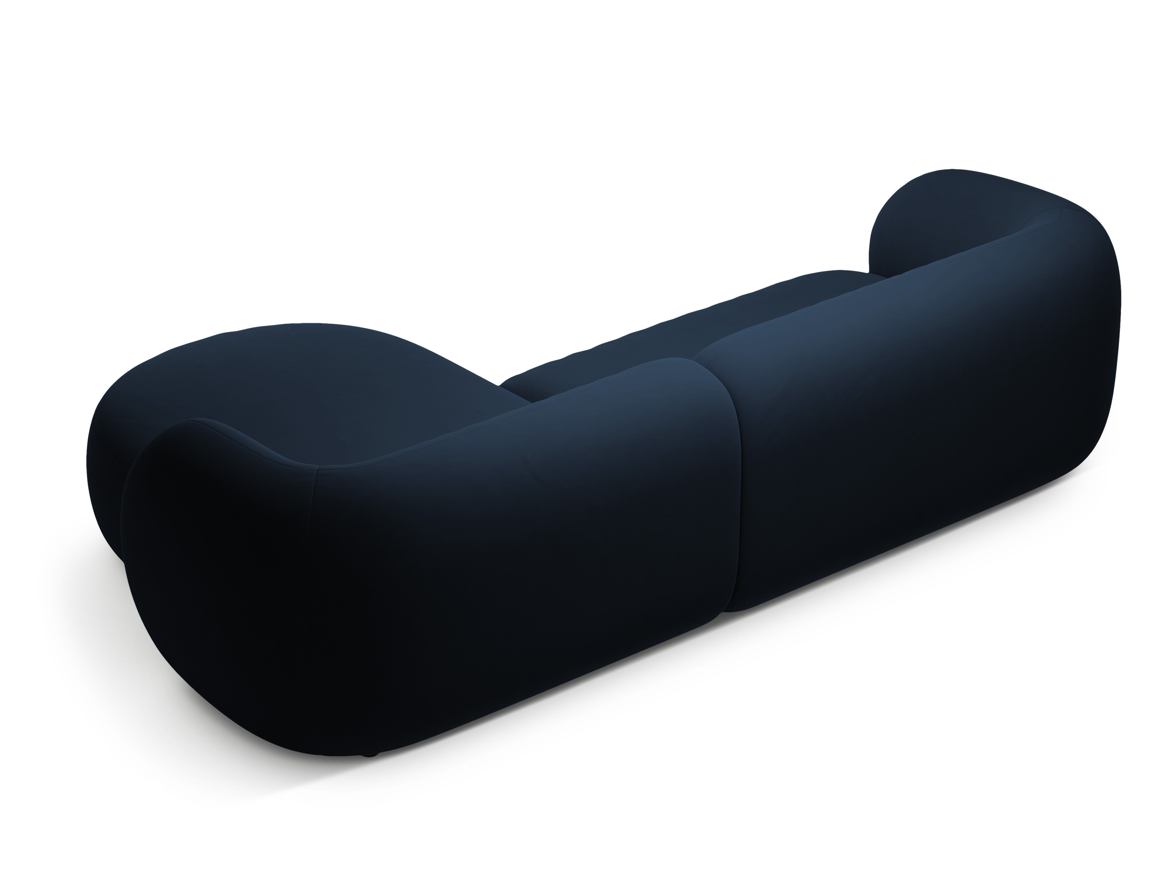 Right-facing velvet corner sofa for 3 people KATE royal blue