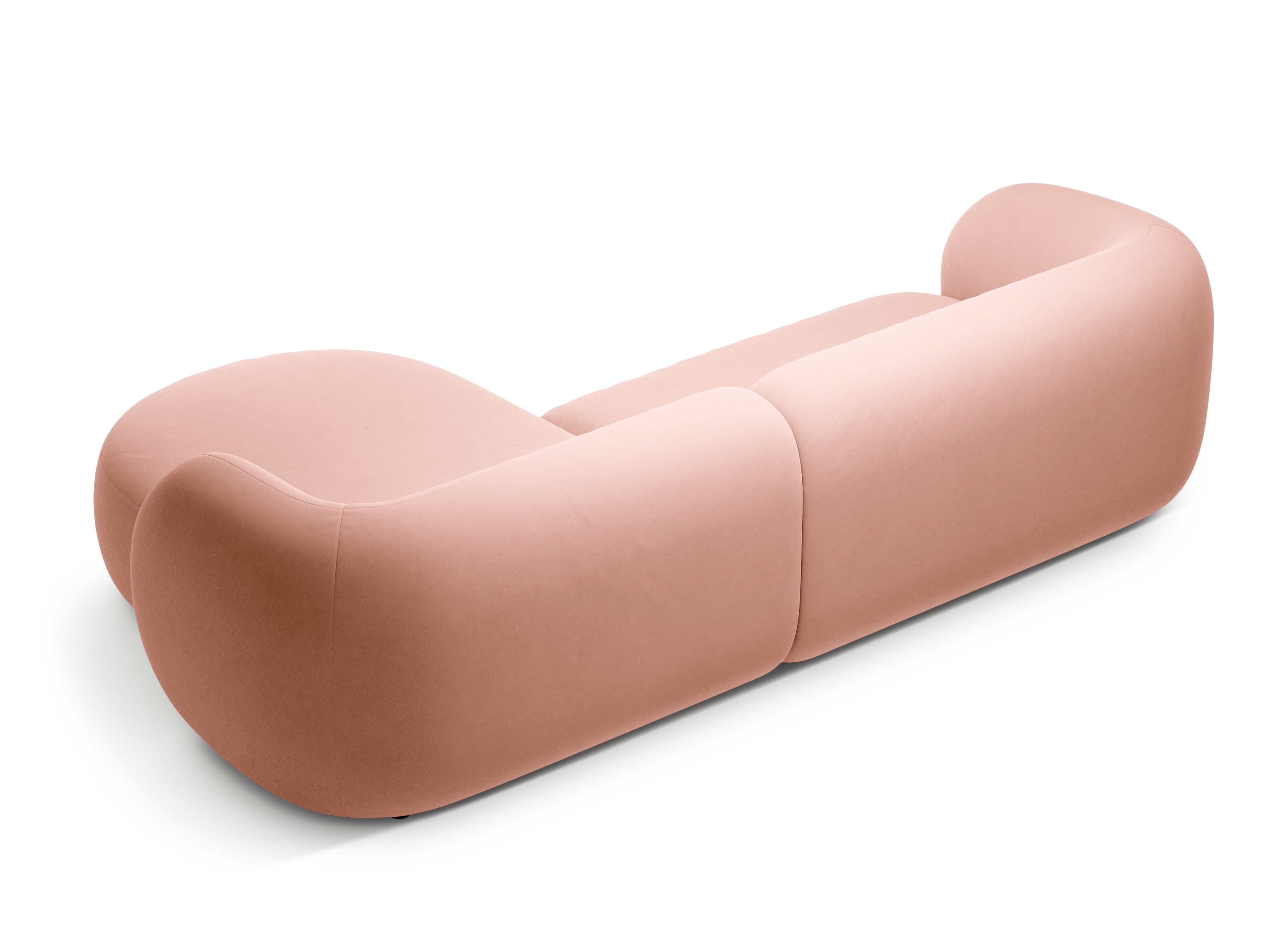 Right-facing velvet corner sofa 3-seater KATE pink