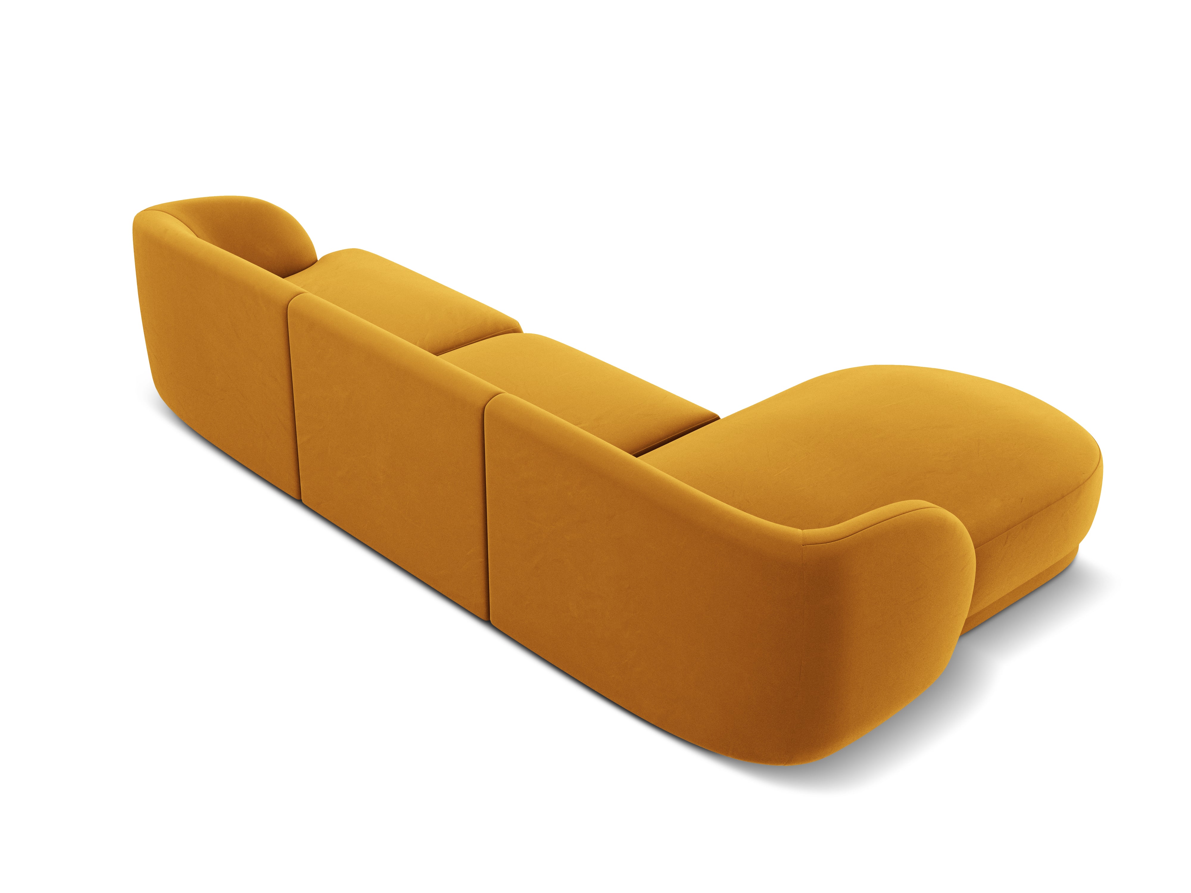 Narożnik aksamitny 4-osobowy lewostronny MILEY żółty Micadoni    Eye on Design
