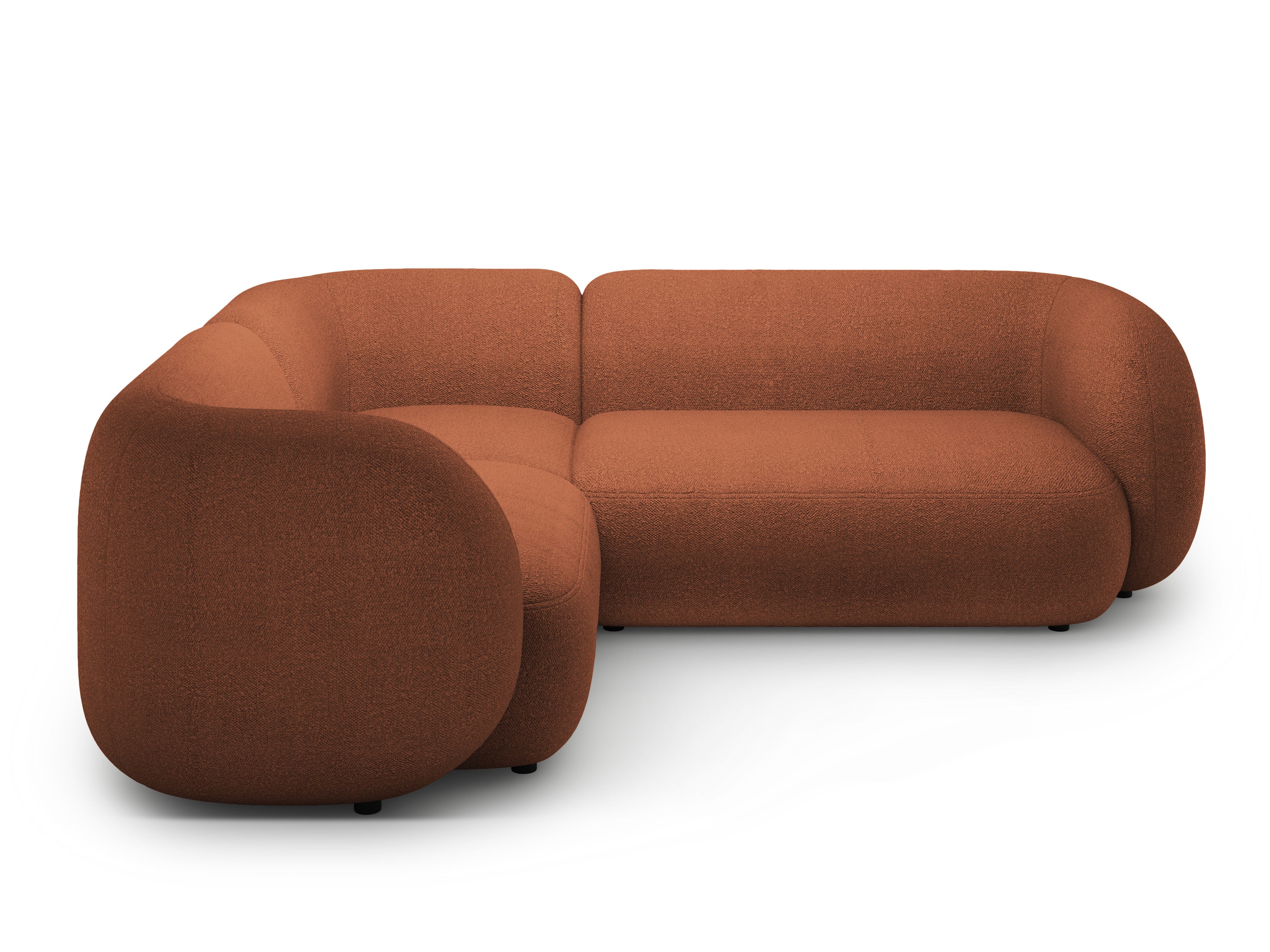 Left-sided corner sofa for 4 people KATE terracotta boucle