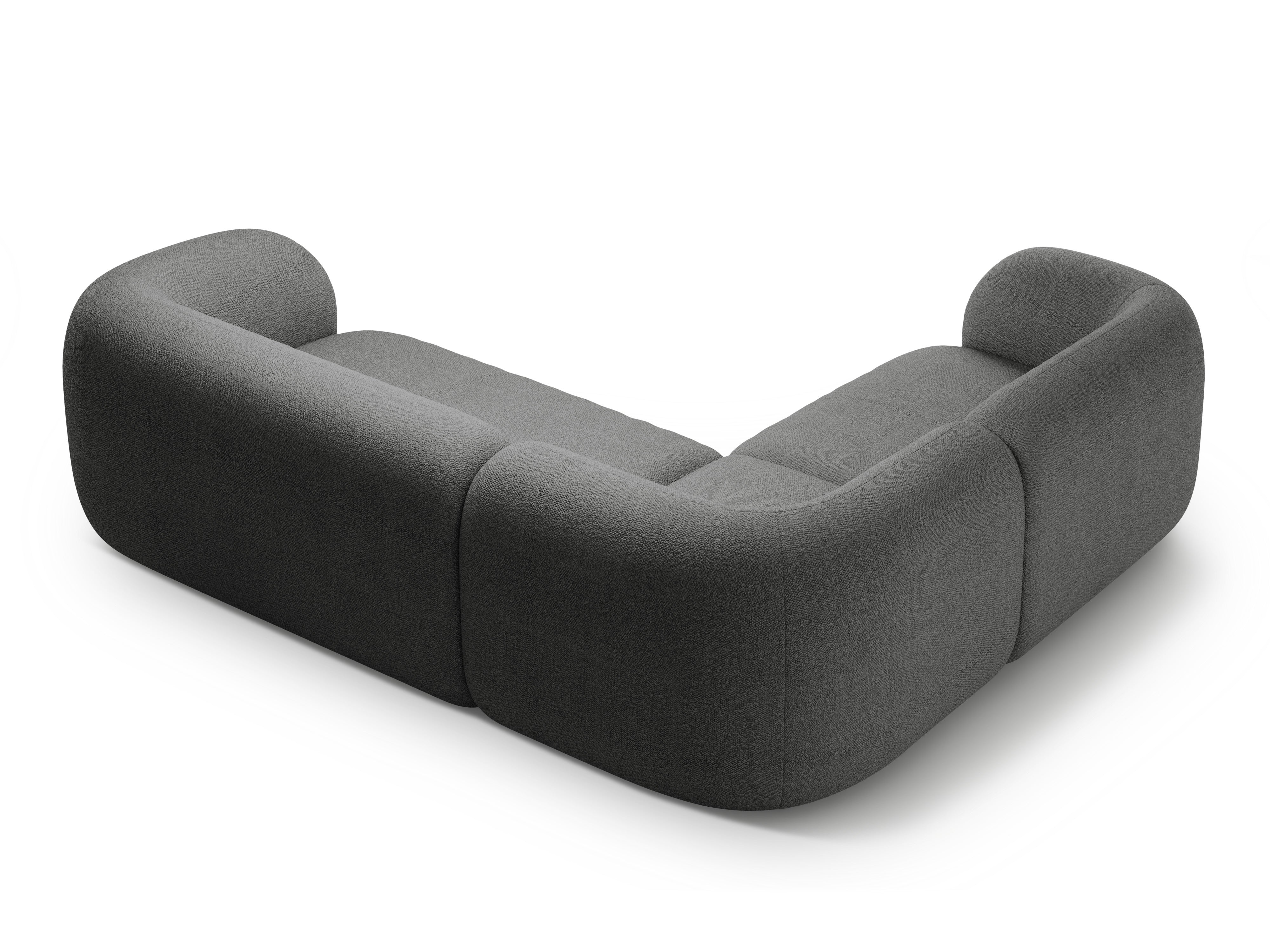 Rohová sedačka ľavostranná pre 4 osoby KATE tmavosivá boucle