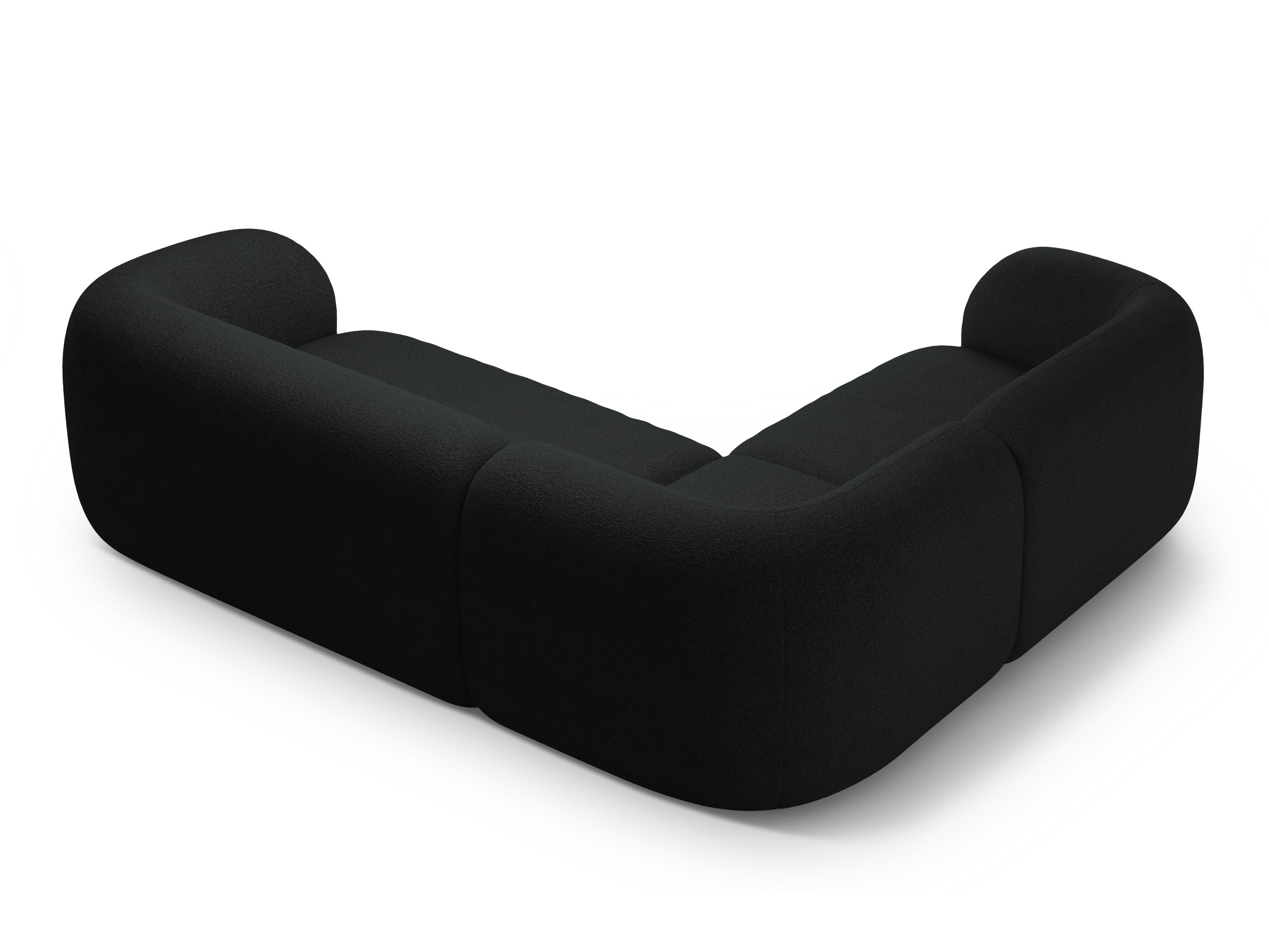 Rohová sedačka ľavostranná pre 4 osoby KATE čierna boucle