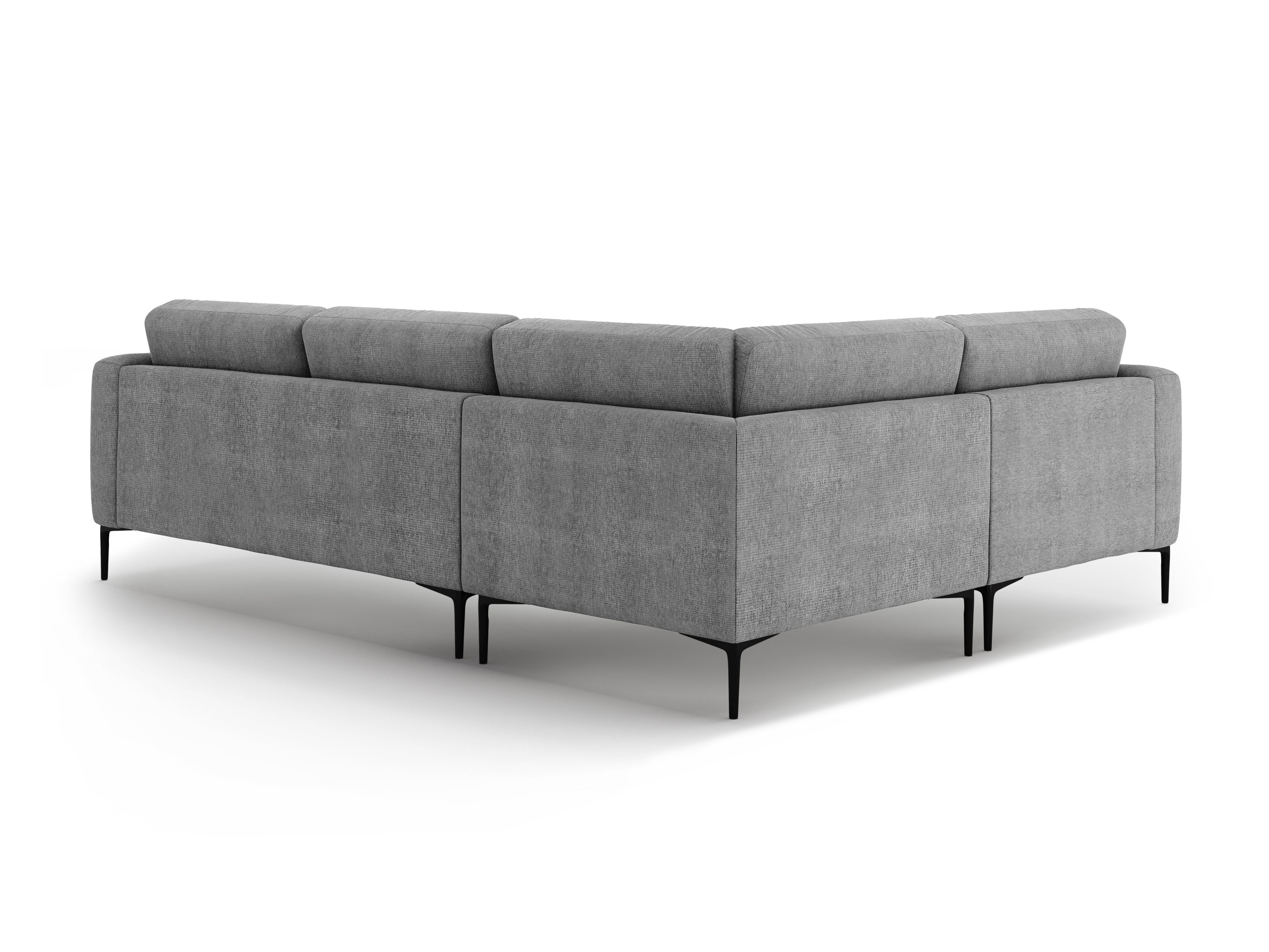 Left-facing L-shaped corner sofa BEMY gray chenille