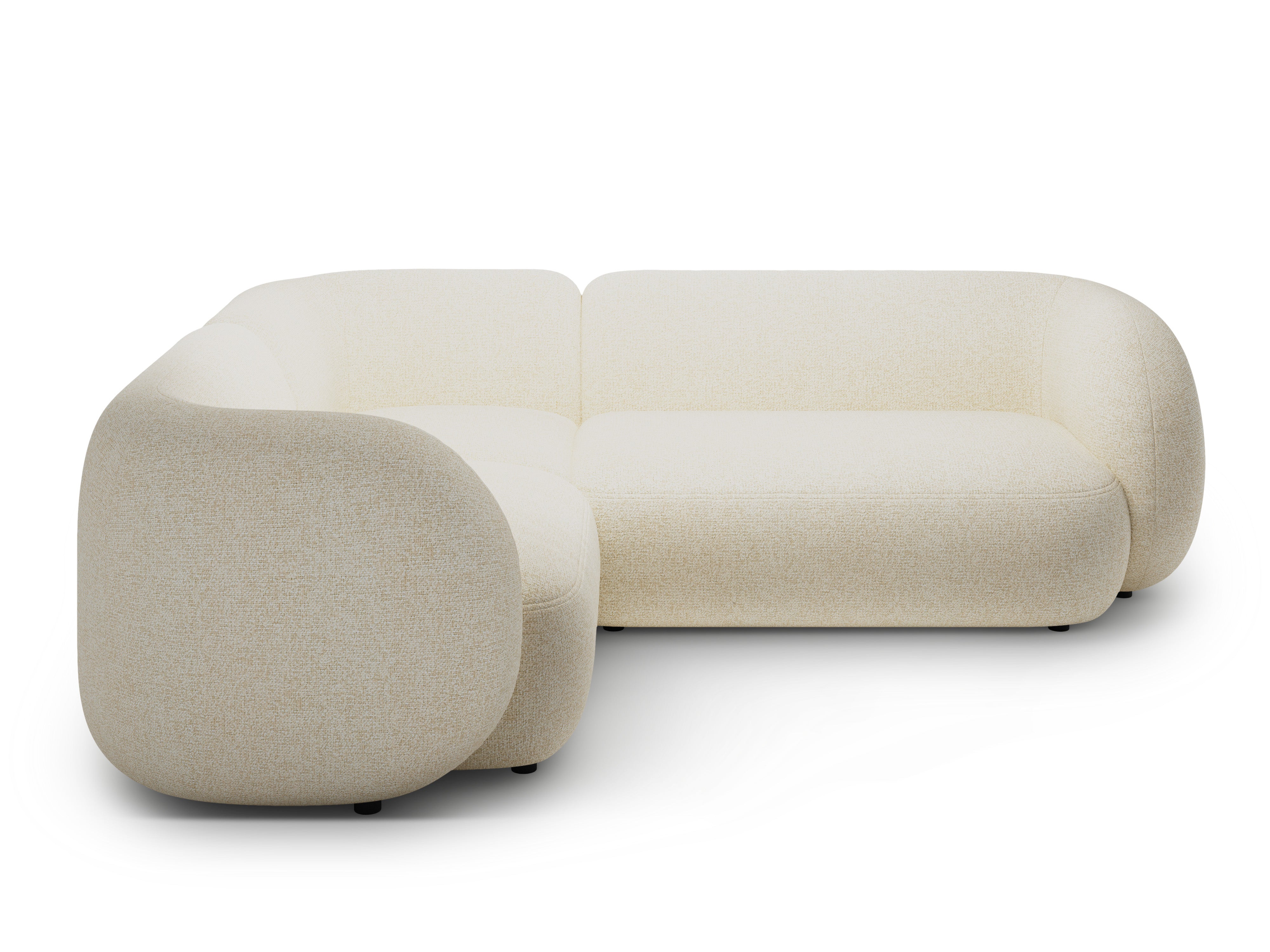 Left-facing corner sofa for 4 people KATE light beige mélange