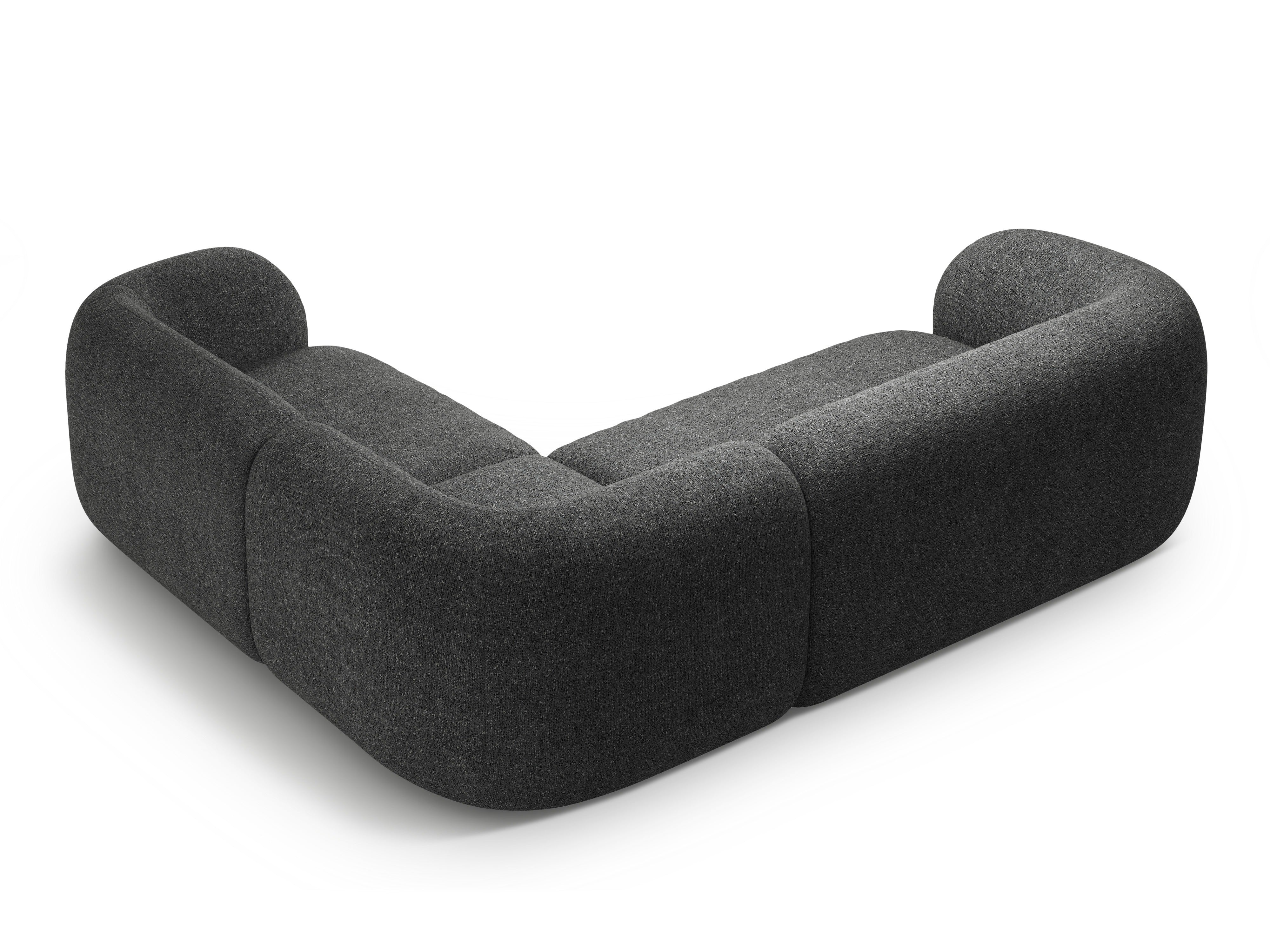 Pravostranný rohový gauč pre 4 osoby KATE tmavosivý melír