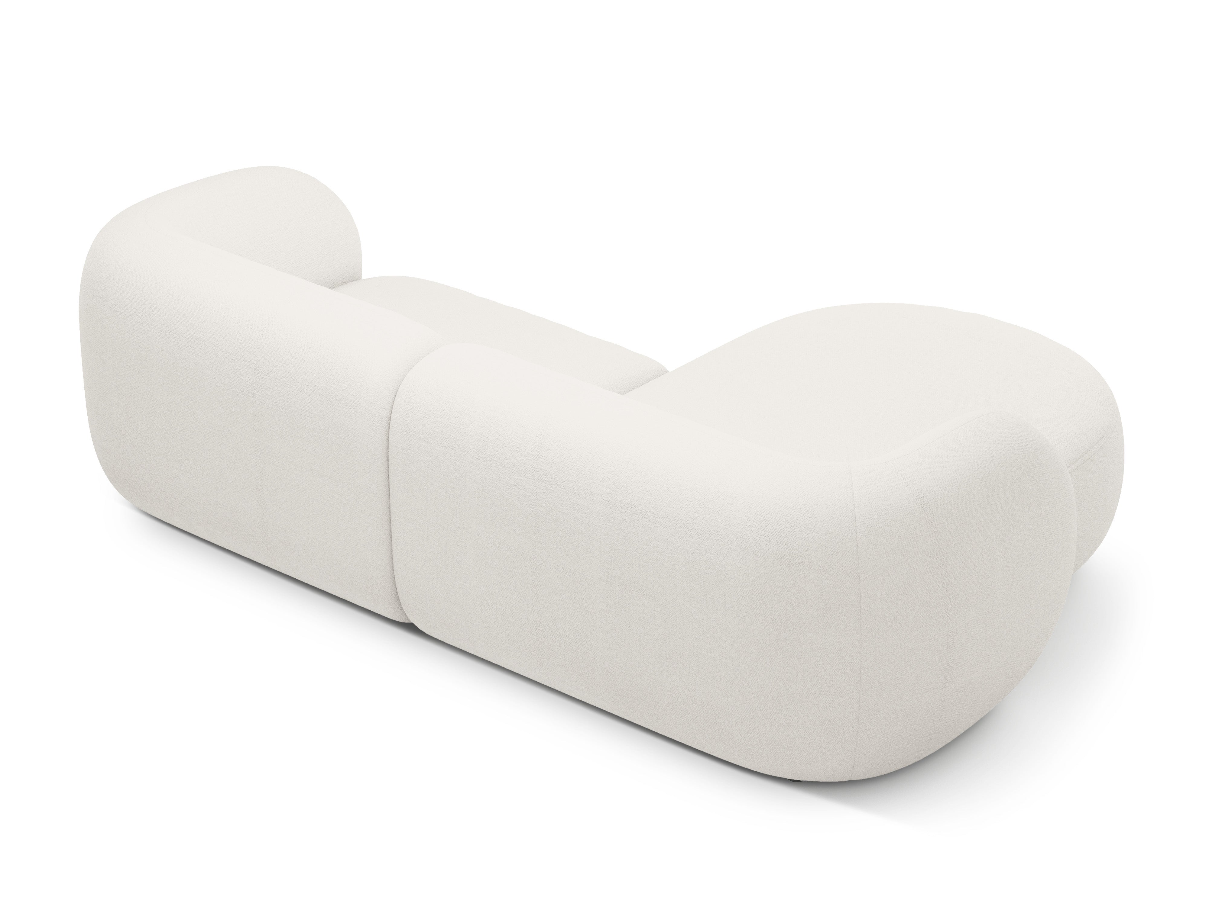 Rohová sedačka ľavostranná 2-miestna KATE biela boucle