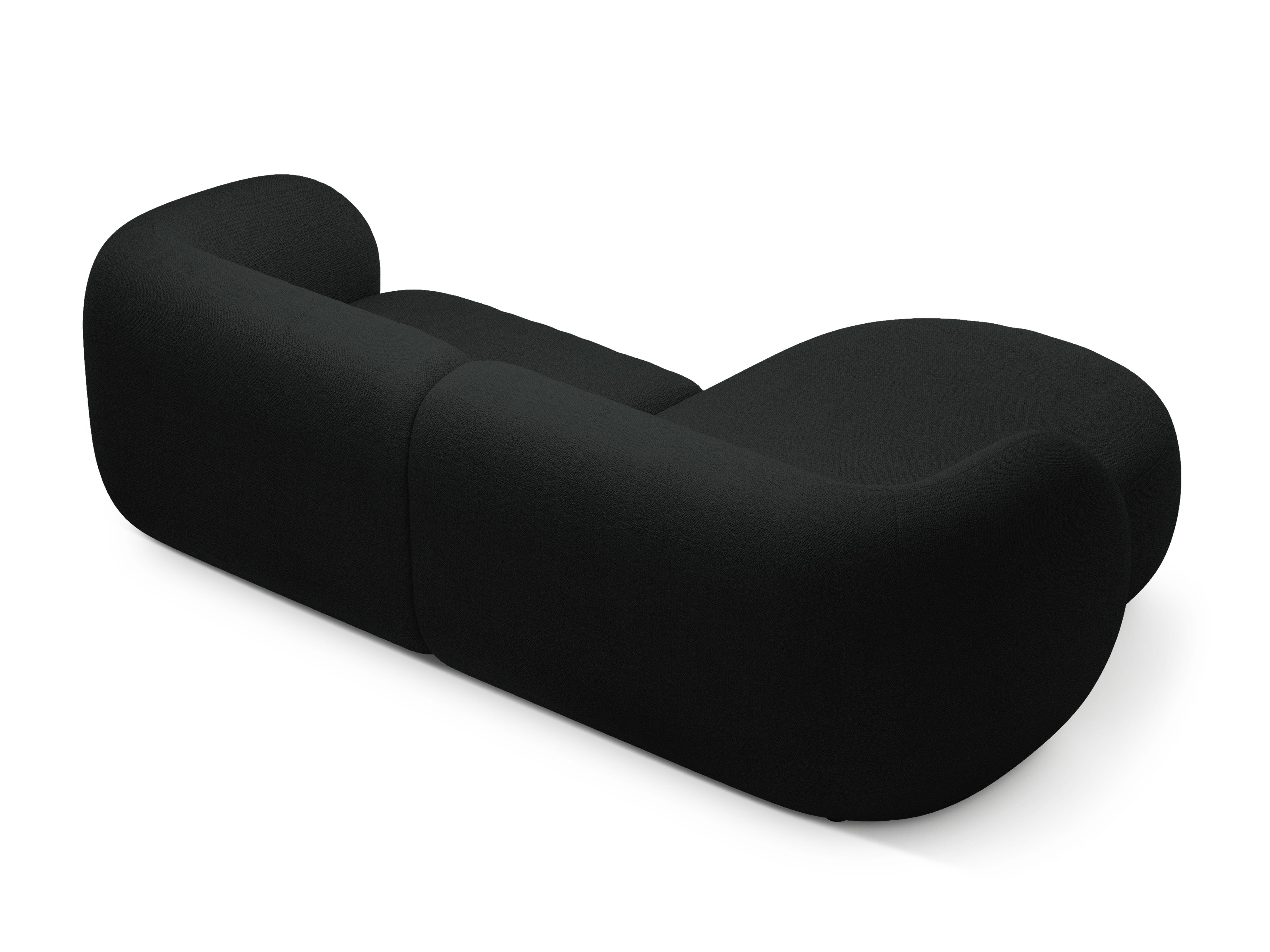 Rohová sedačka ľavostranná 2-miestna KATE čierna boucle