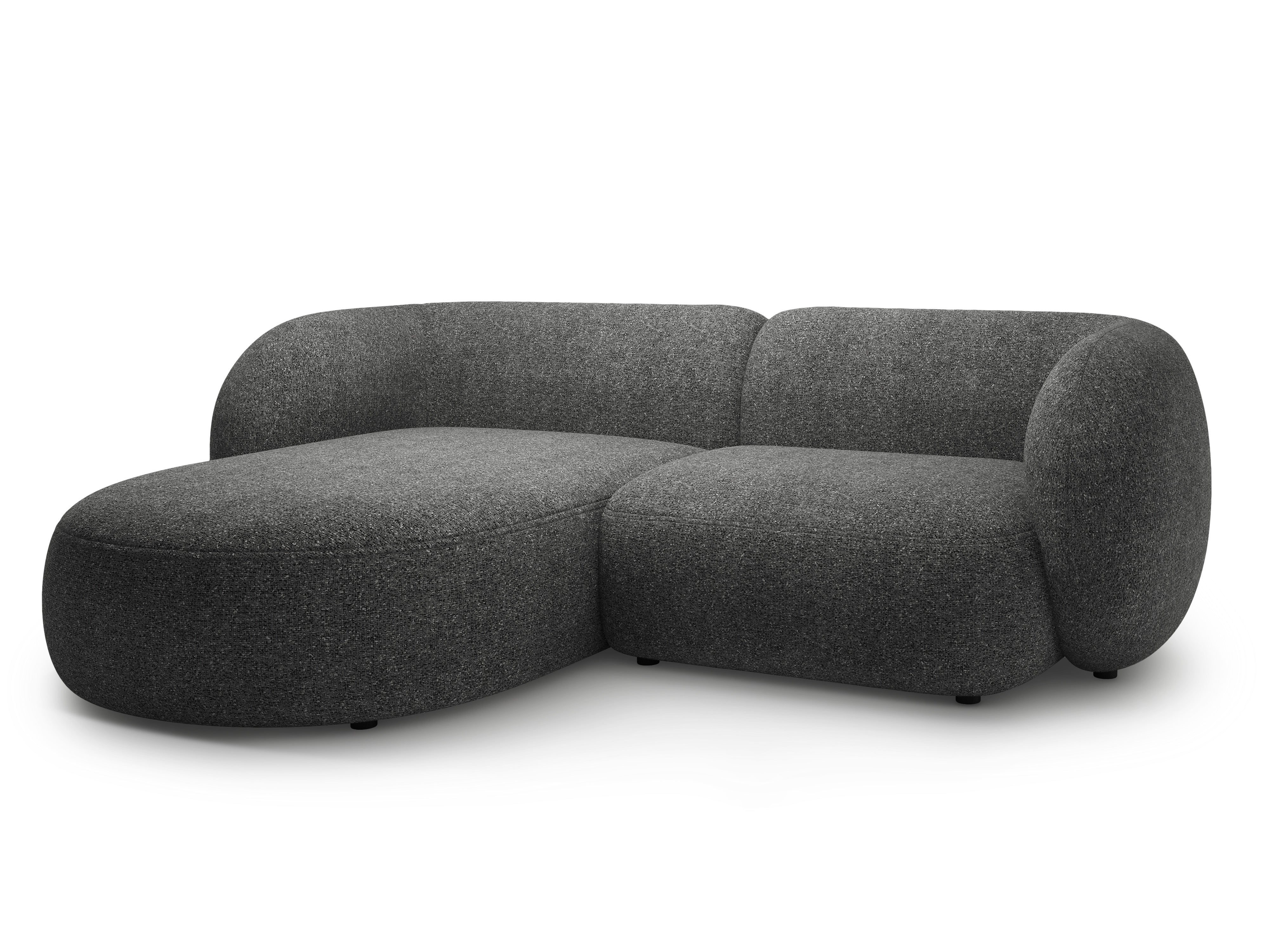 Left-sided 2-seater corner sofa KATE dark gray mélange