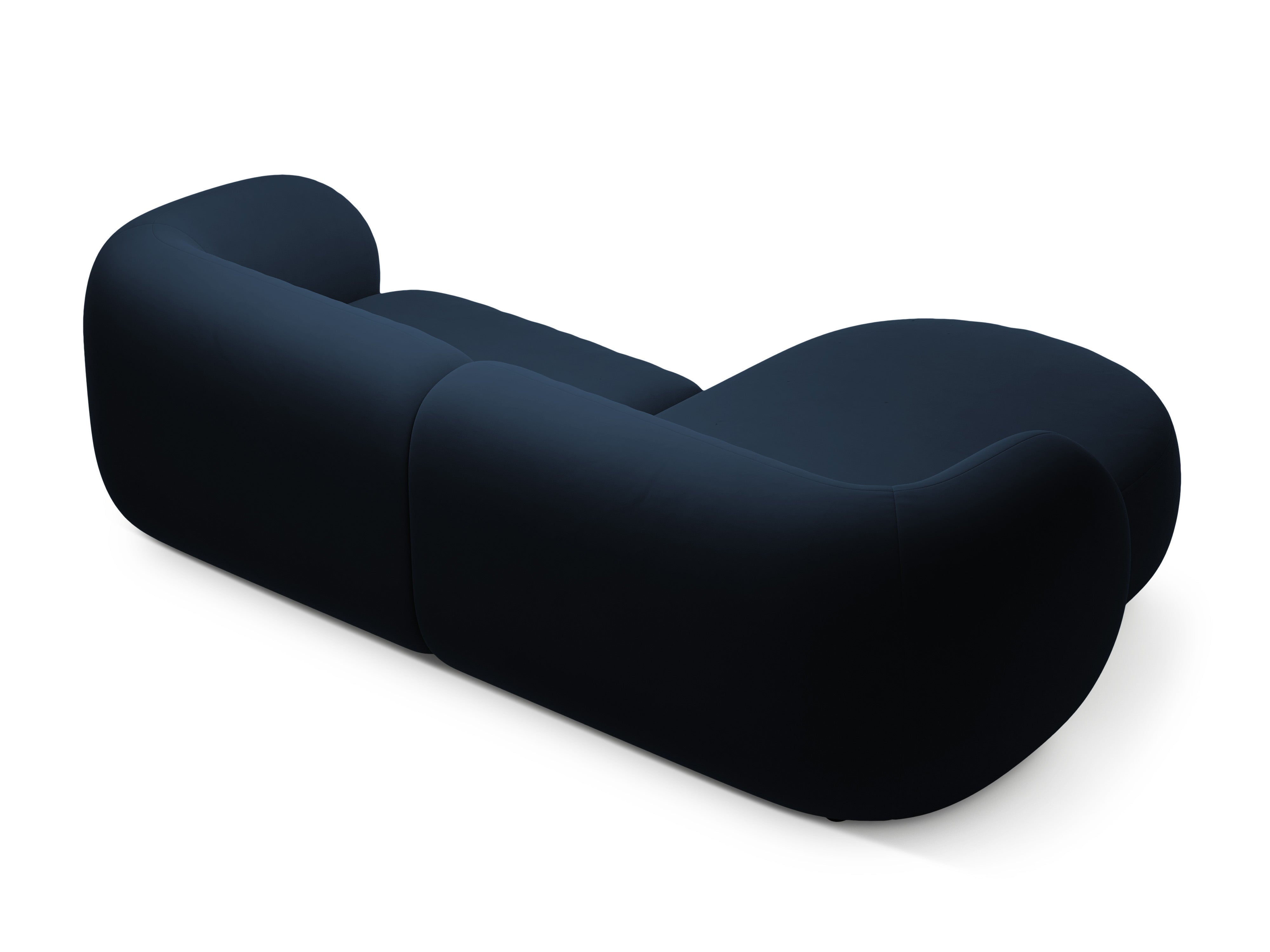 Súprava zamatová ľavostranná 2-miestna KATE kráľovsky modrá