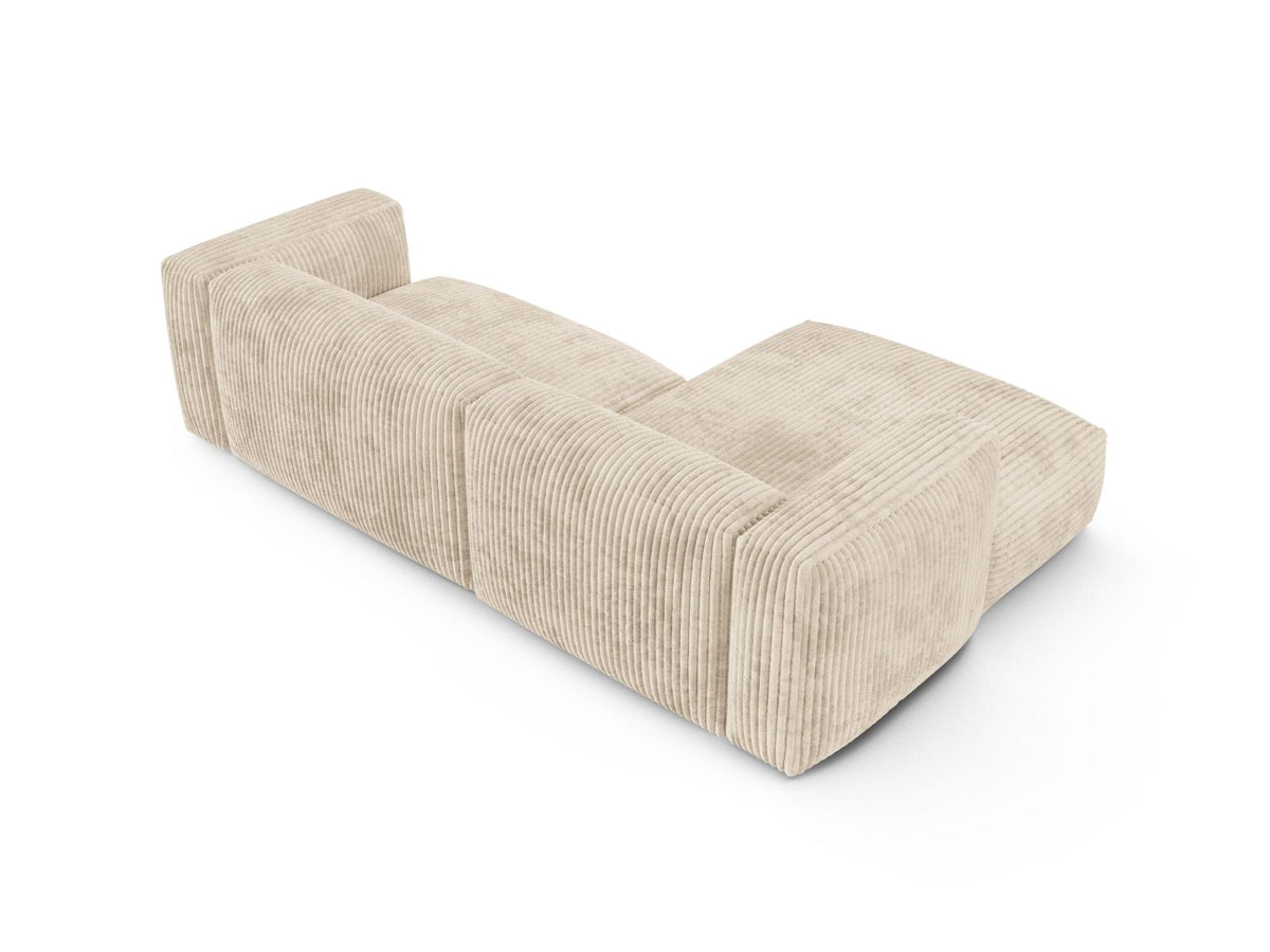 Narożnik lewostronny 2-osobowy XL MARTINA jasnobeżowy sztruks – detal tkaniny