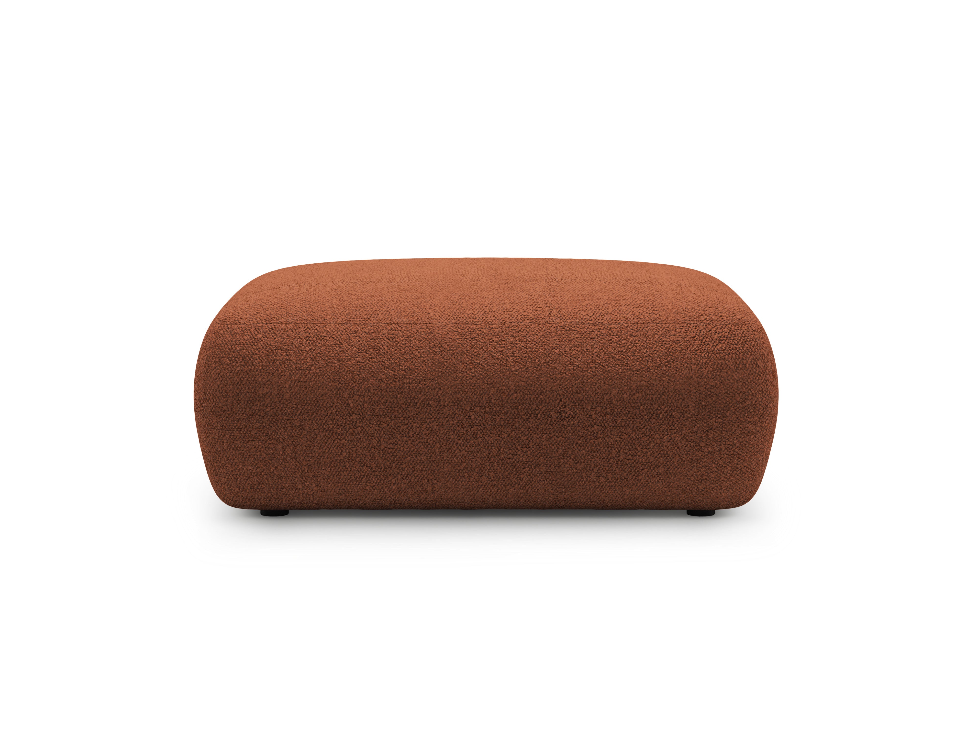 Rectangular pouf KATE terracotta boucle