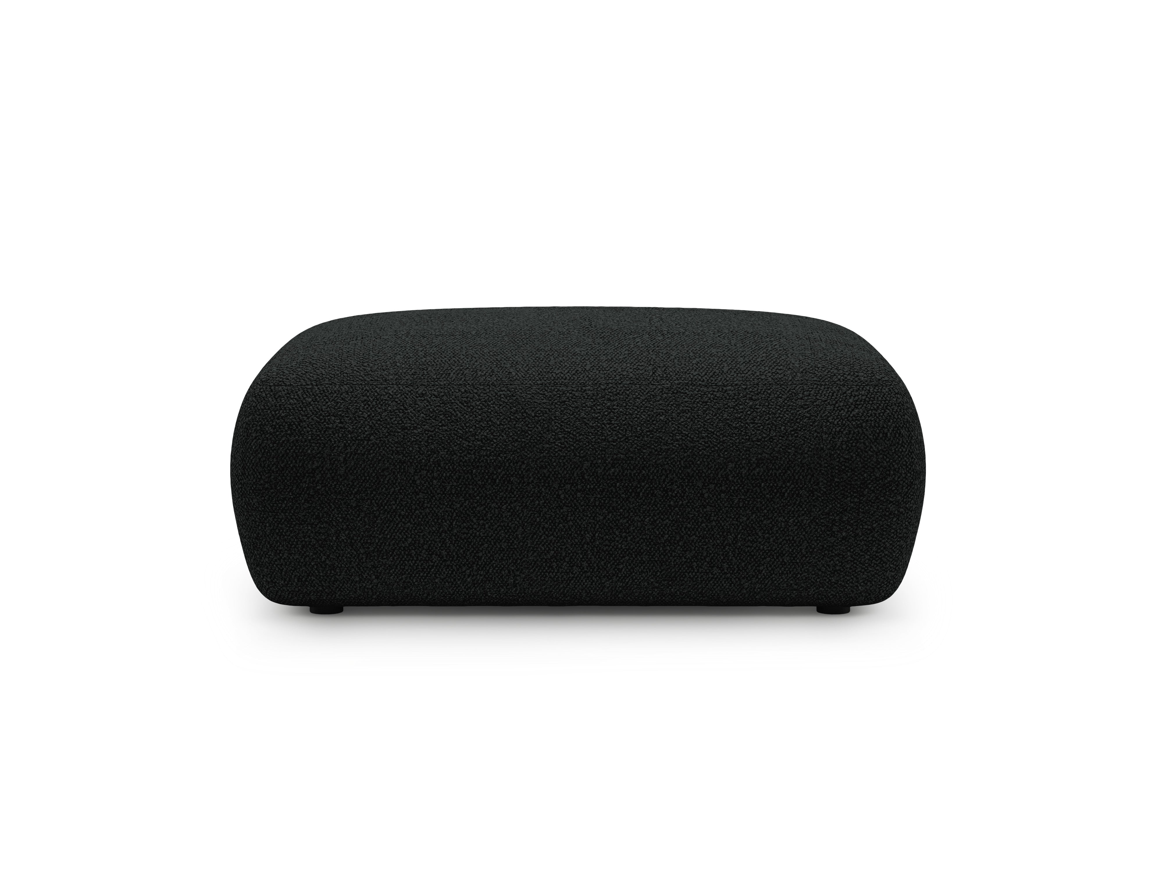 Rectangular pouf KATE black boucle