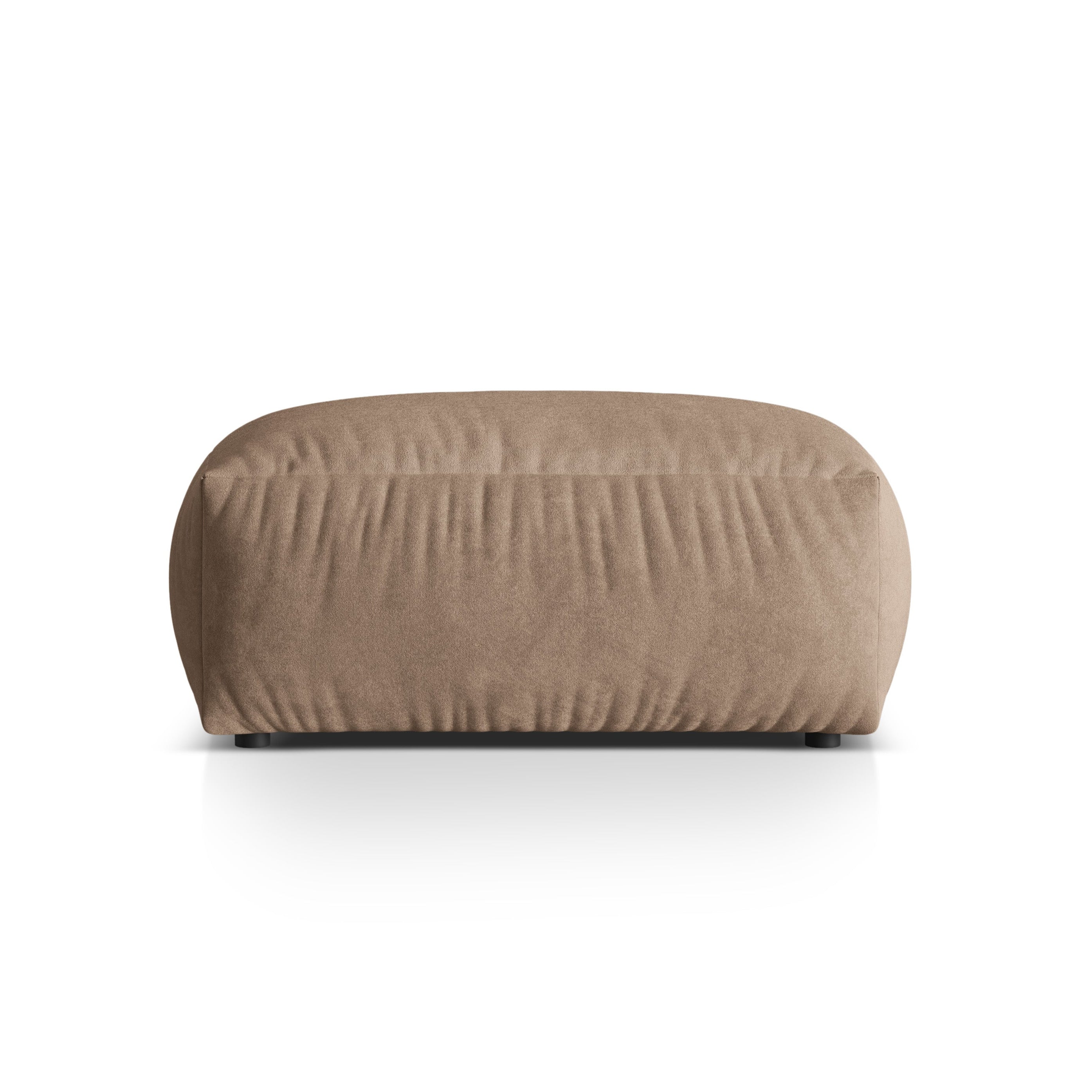 Velvet pouf Martina dark beige