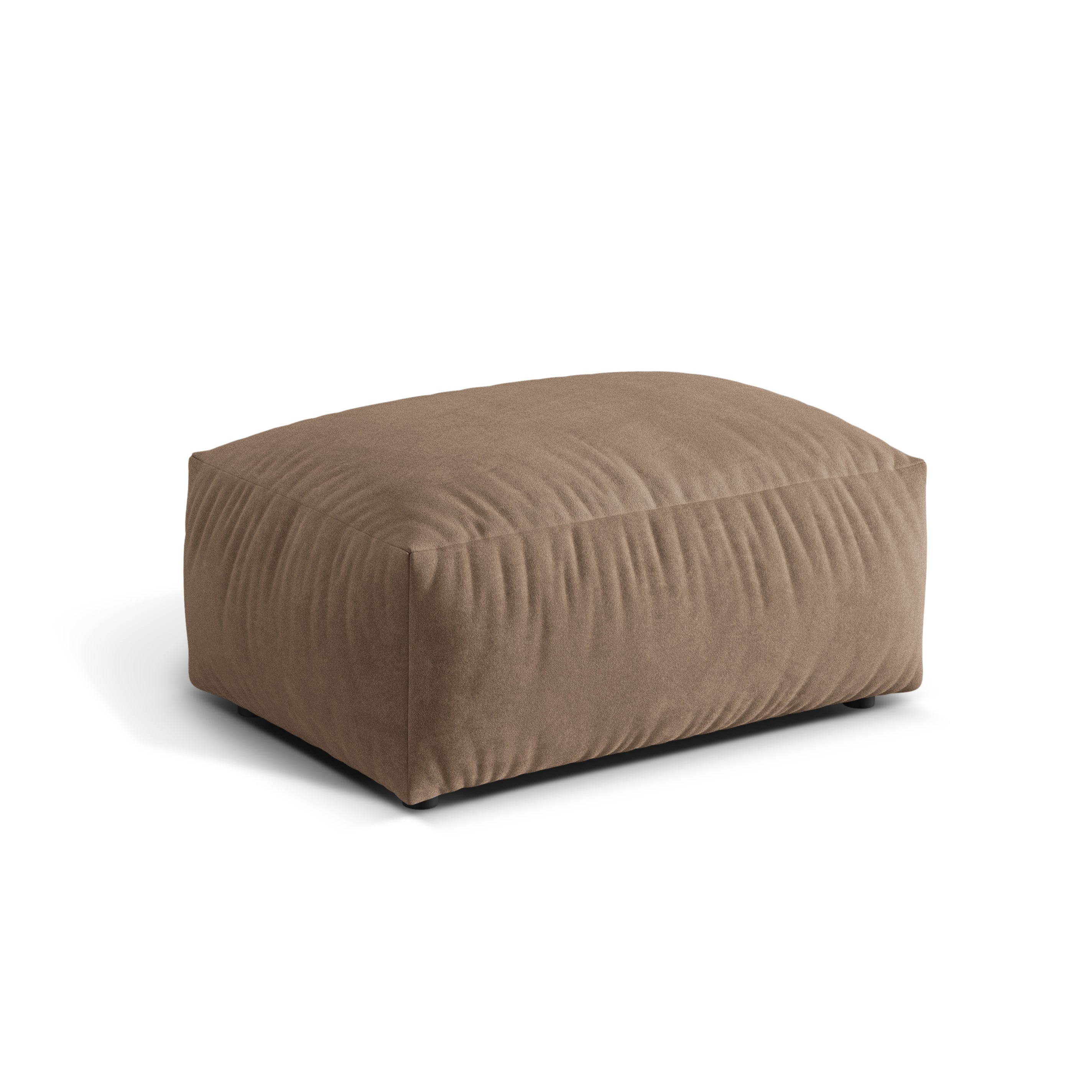 Velvet pouf Martina dark beige