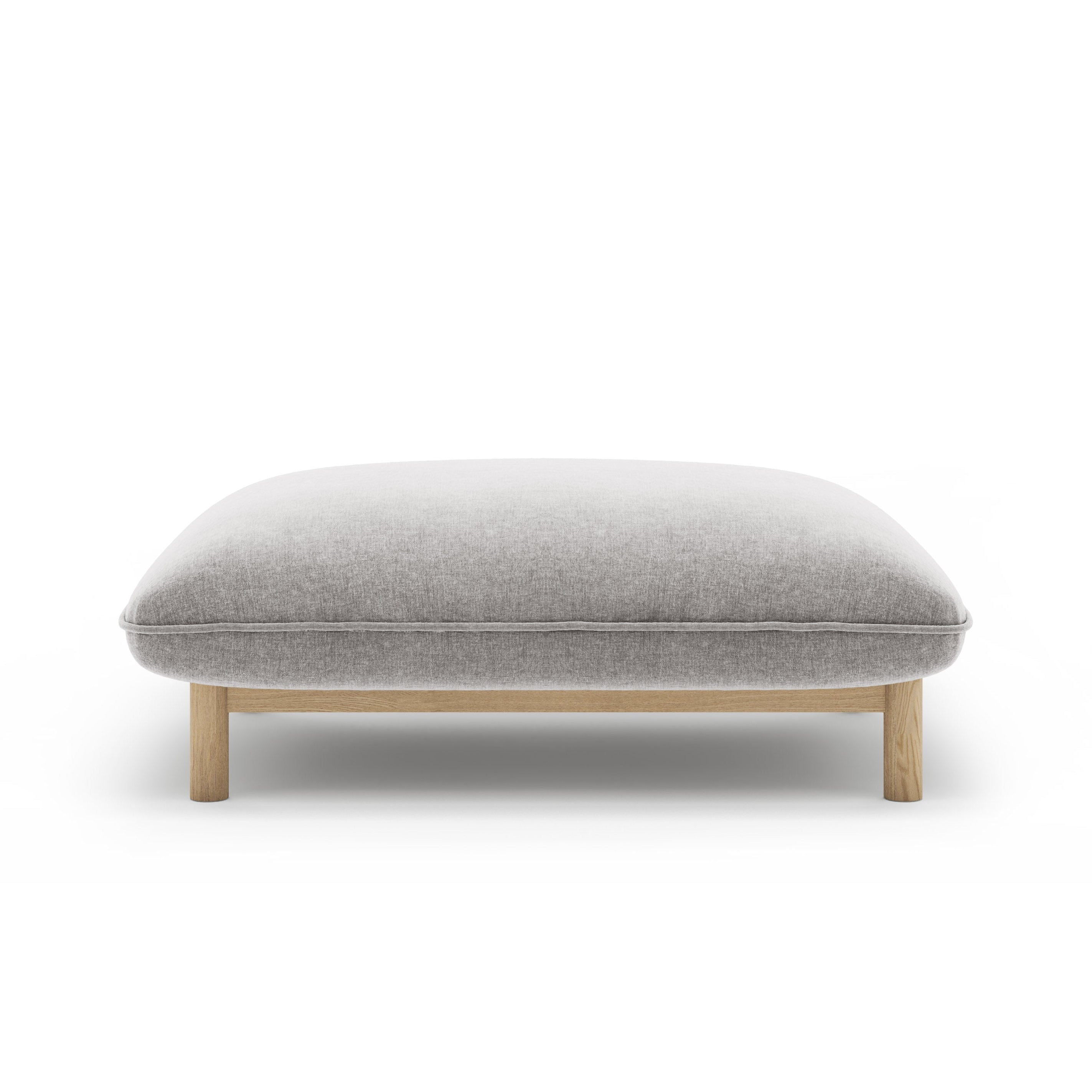 ADA light gray chenille pouf