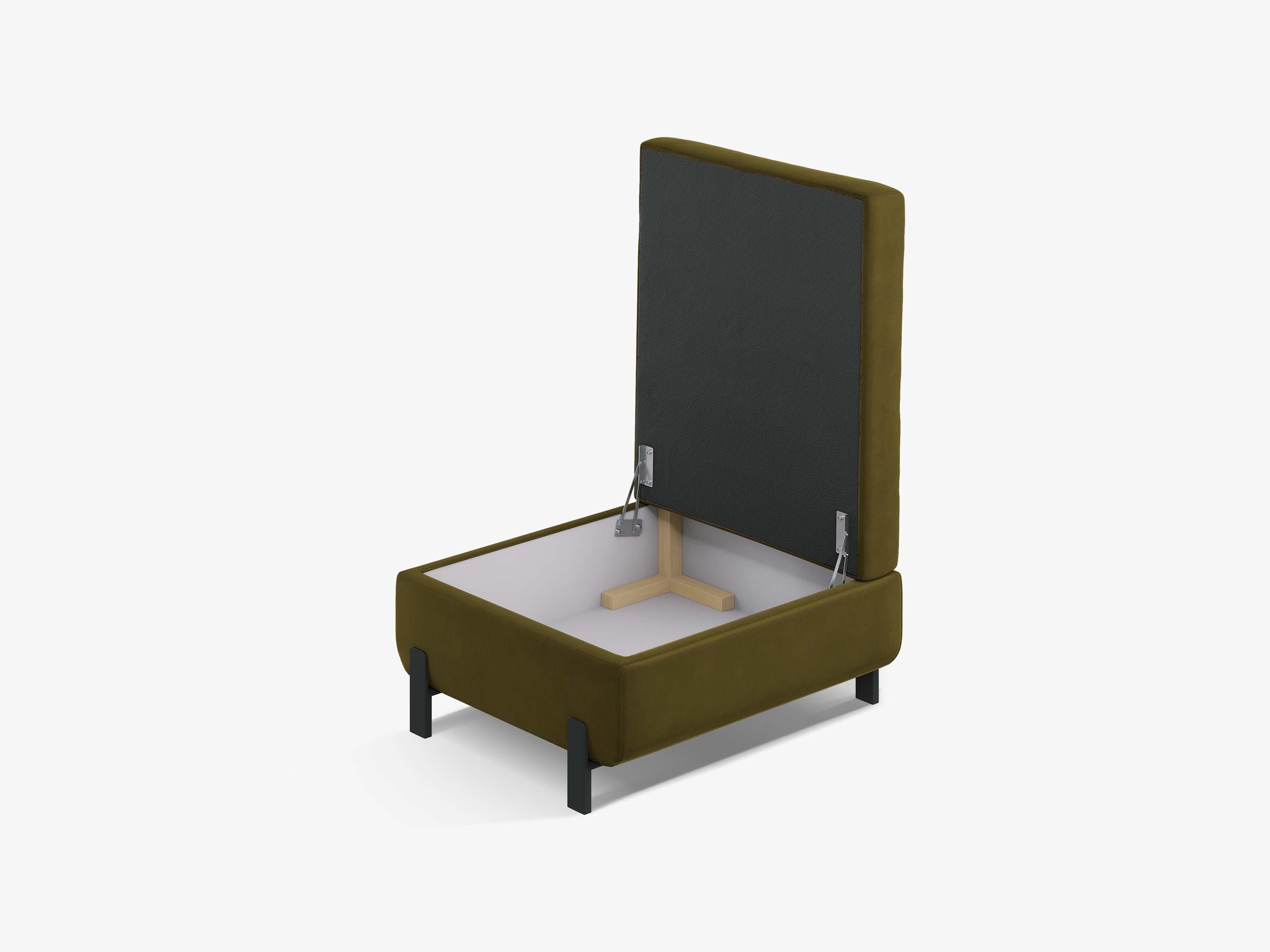 Velvet pouf with storage GLORIA green