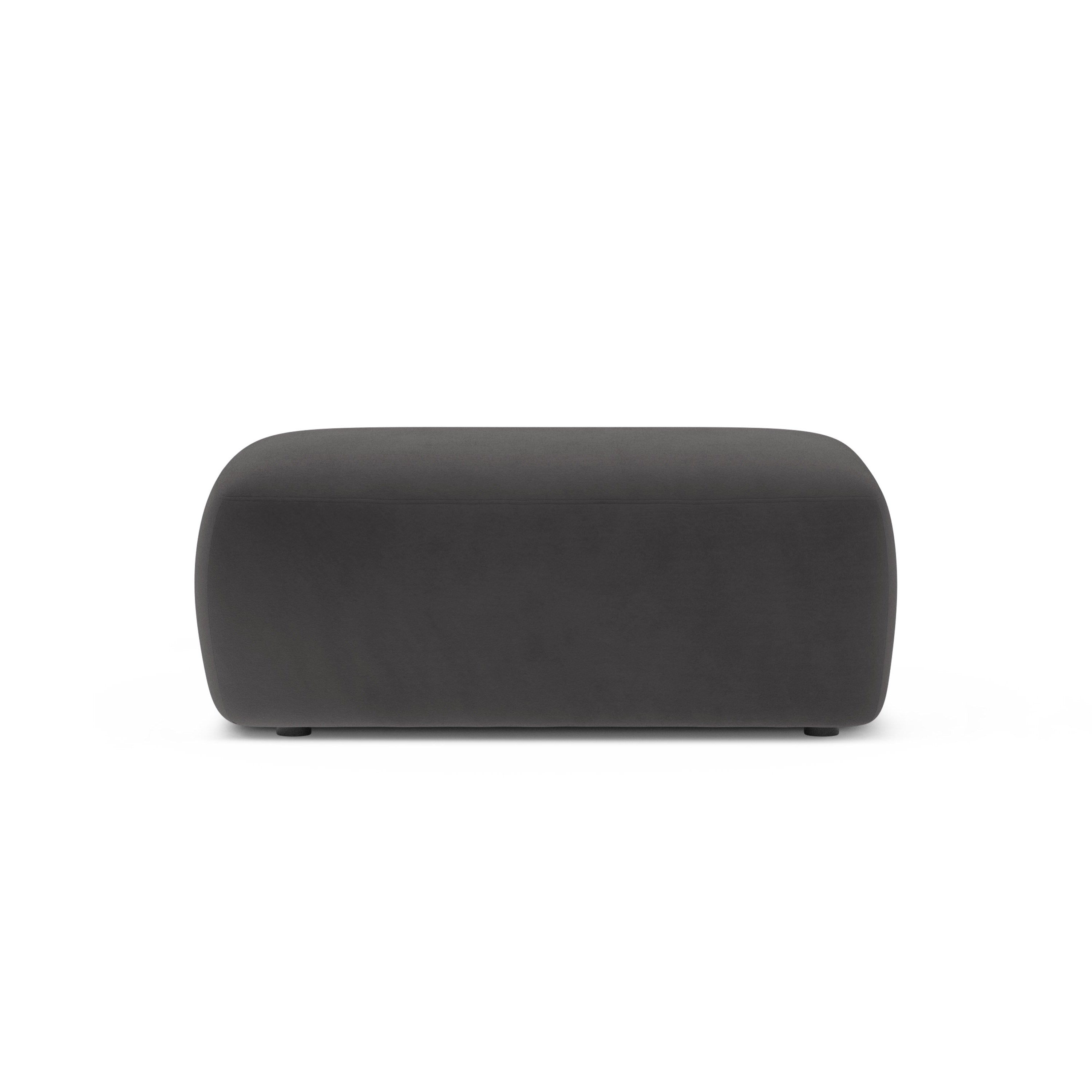 Rectangular Velvet Pouf KATE Dark Gray