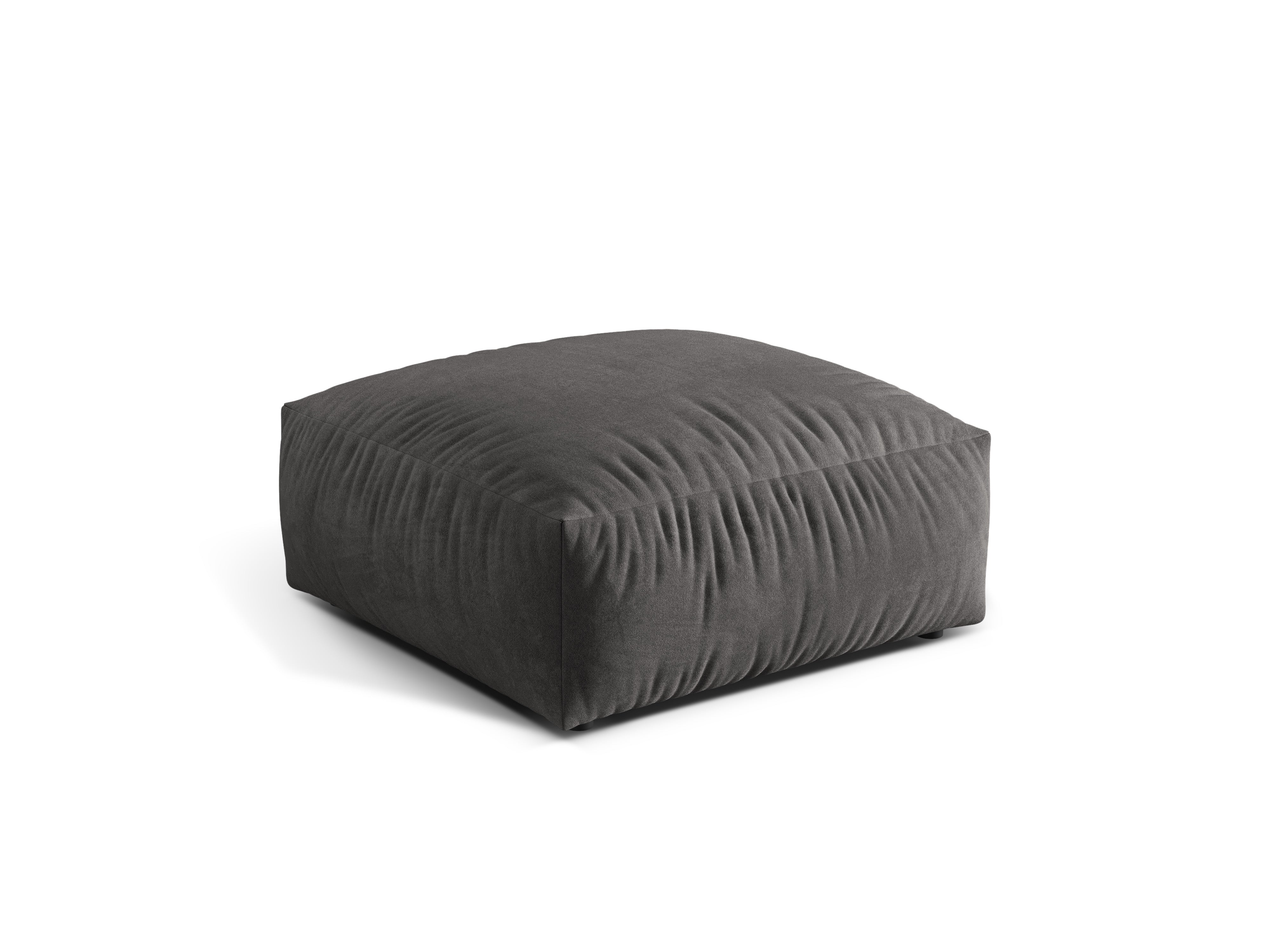 Martina gray velvet pouf