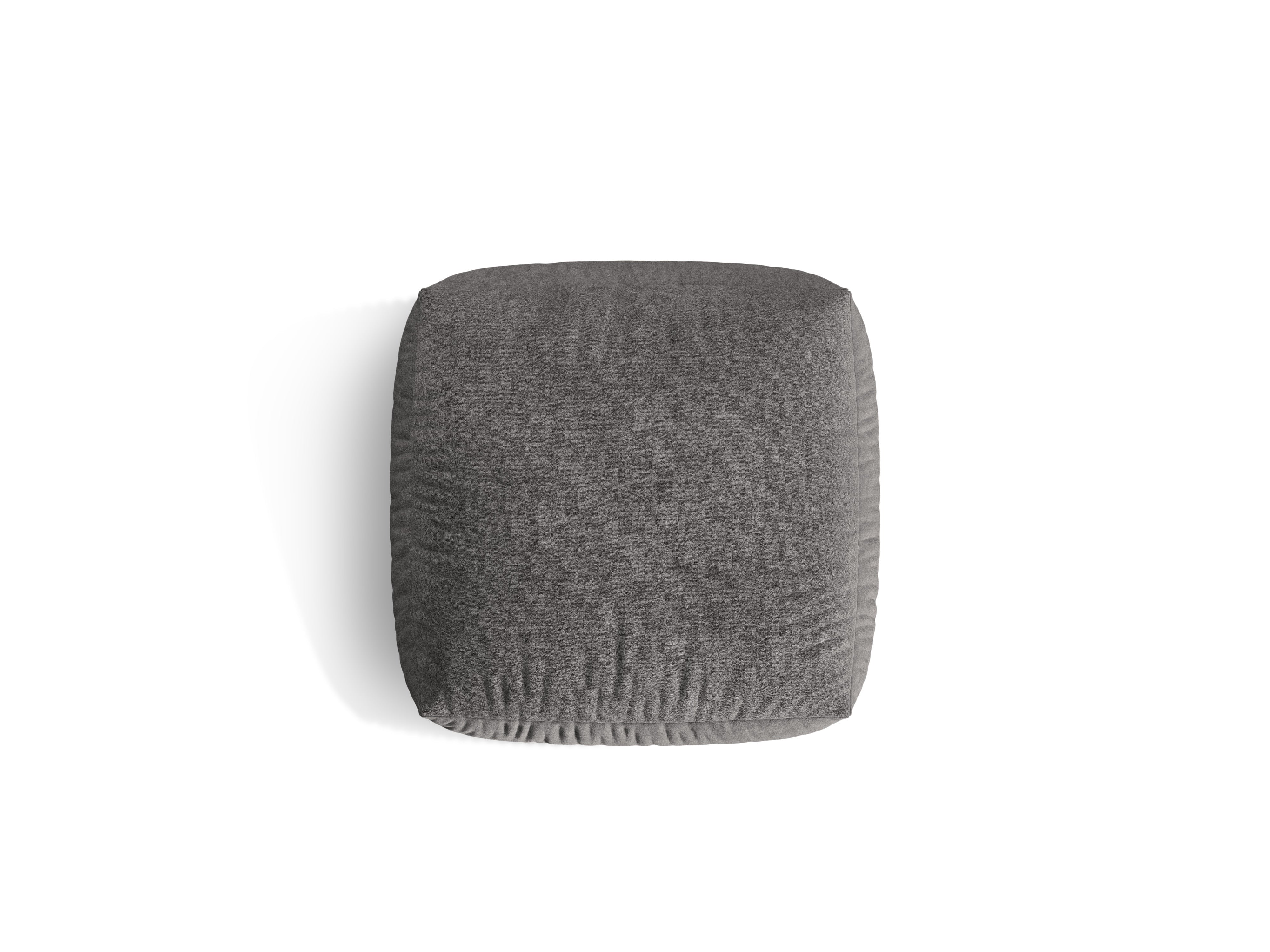 Martina gray velvet pouf