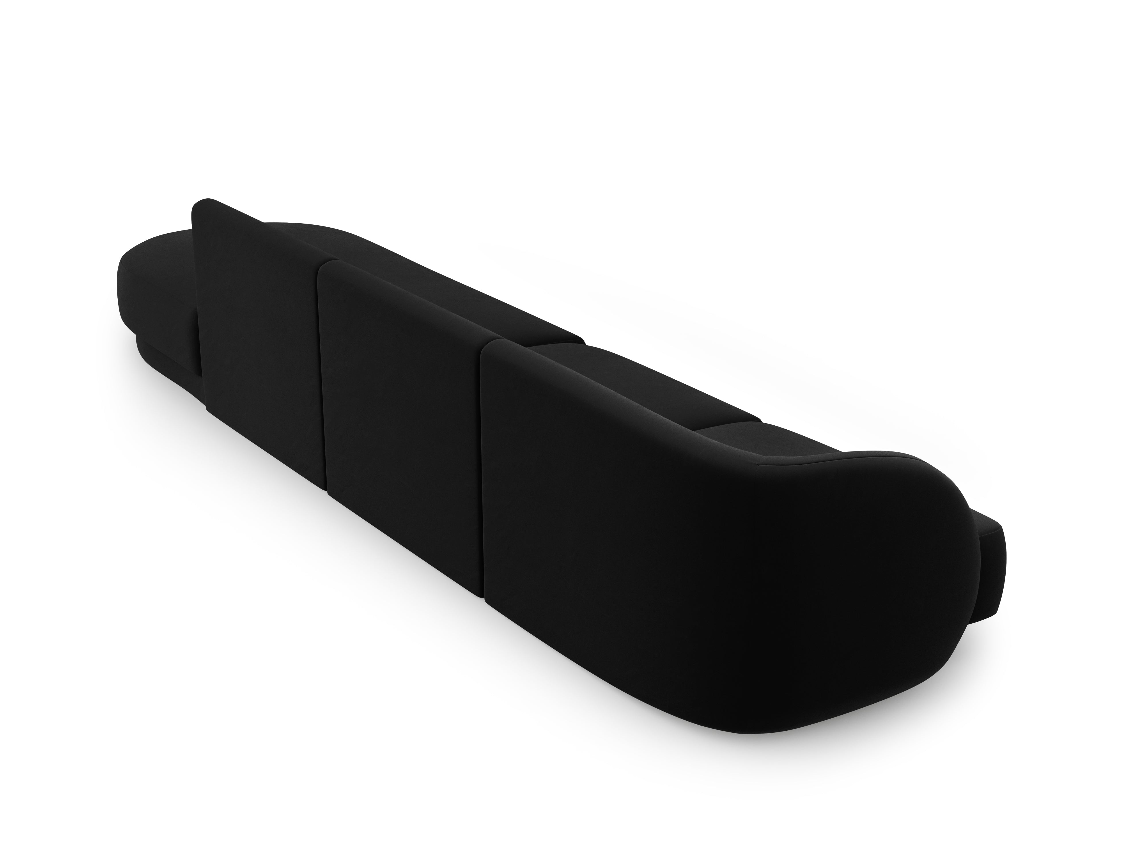 Sofa aksamitna prawostronna 4-osobowa otwarta MILEY czarny Micadoni    Eye on Design