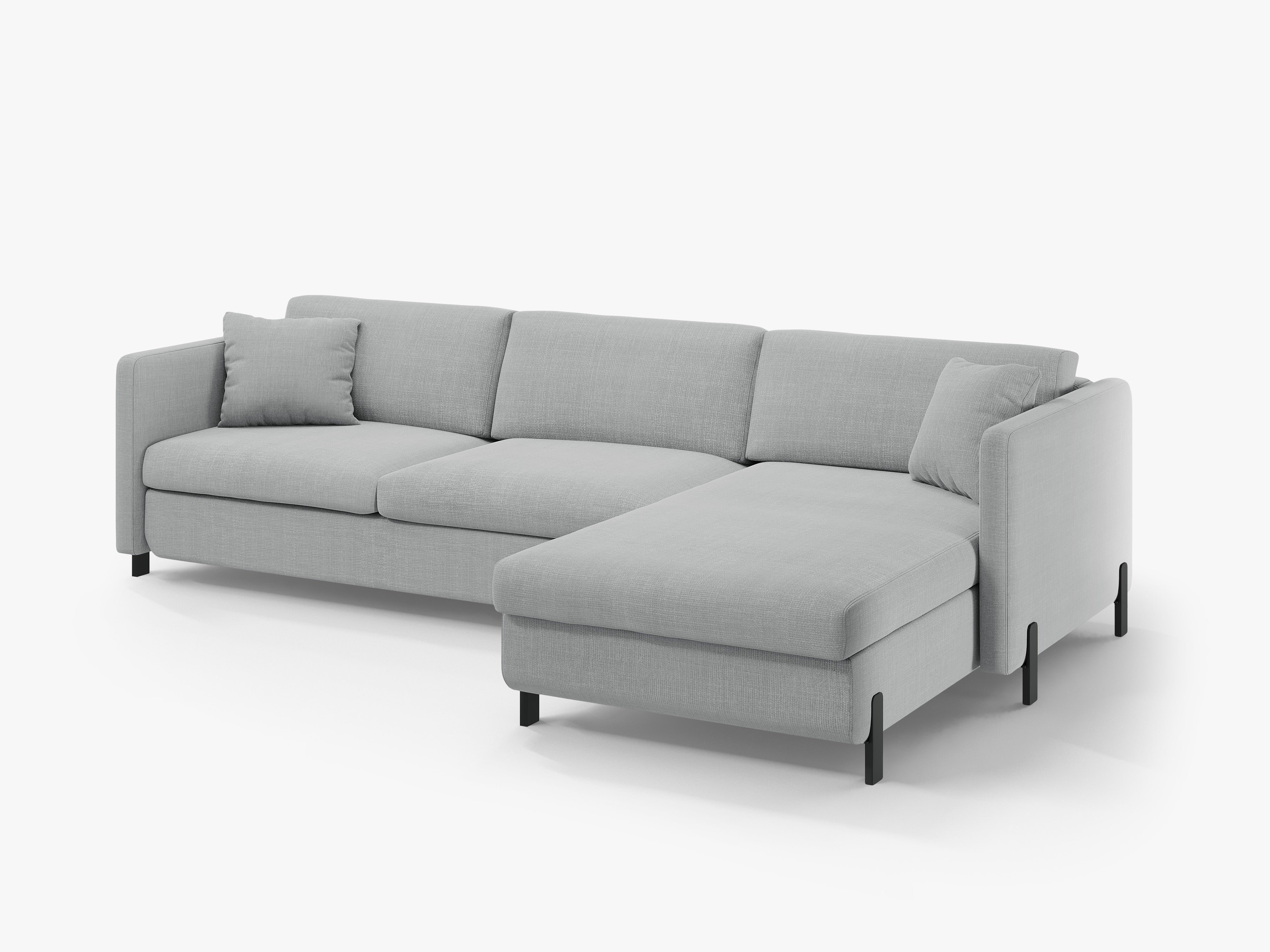 Right-sided corner sofa bed GLORIA light gray chenille
