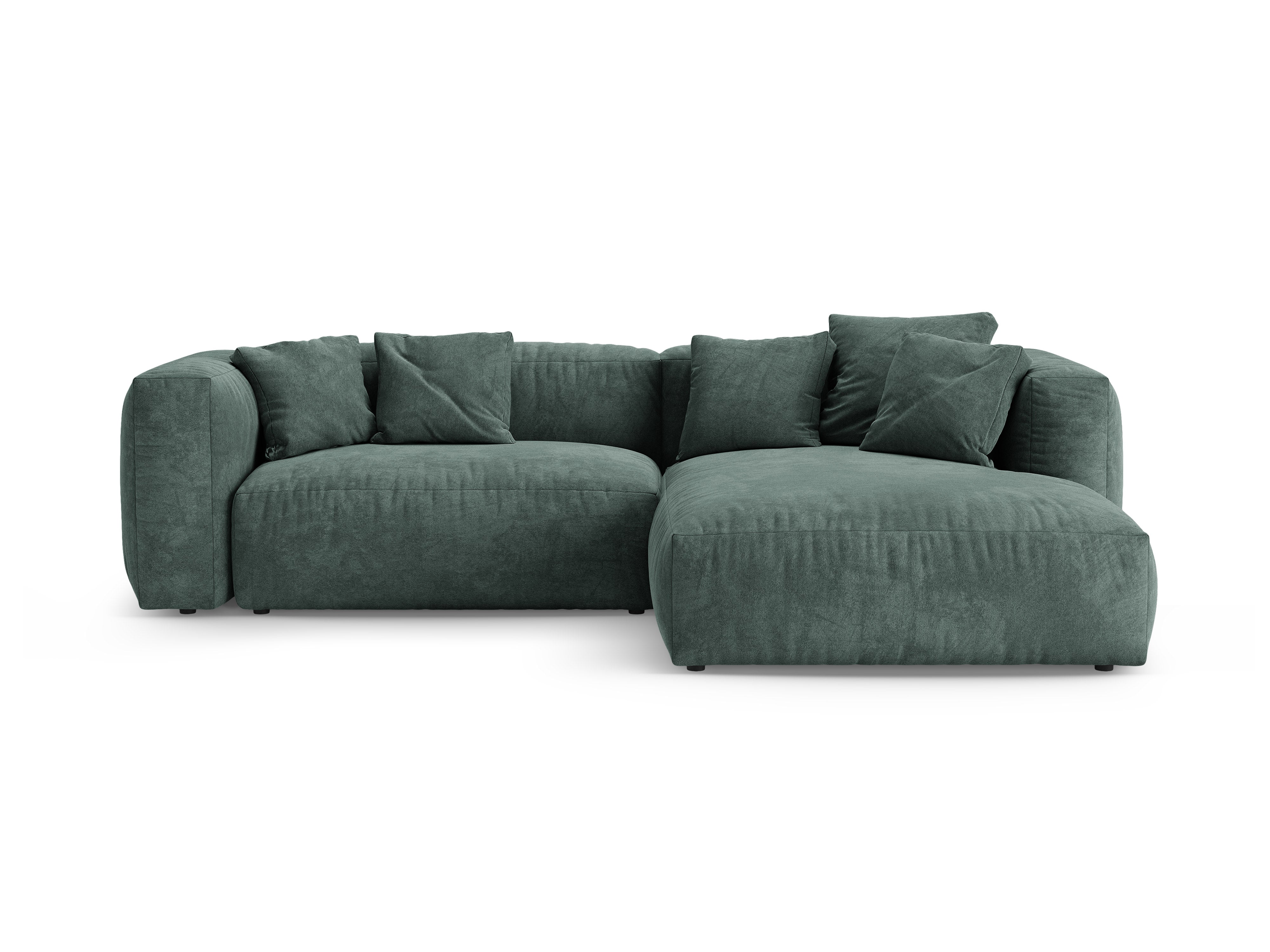 Petrol Right-Hand Velvet Corner Sofa with Sleeping Function MARTINA
