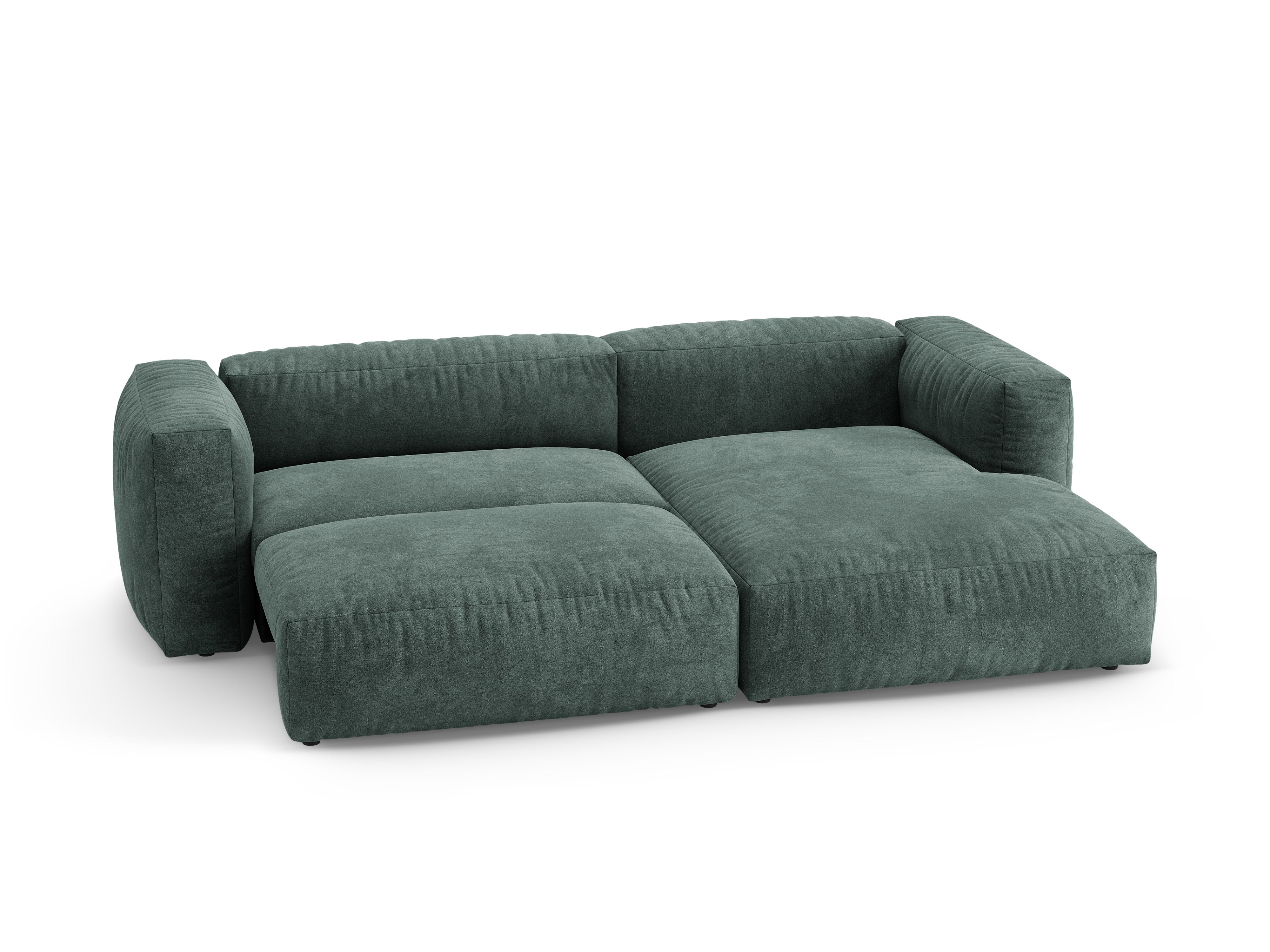 Petrol Right-Hand Velvet Corner Sofa with Sleeping Function MARTINA