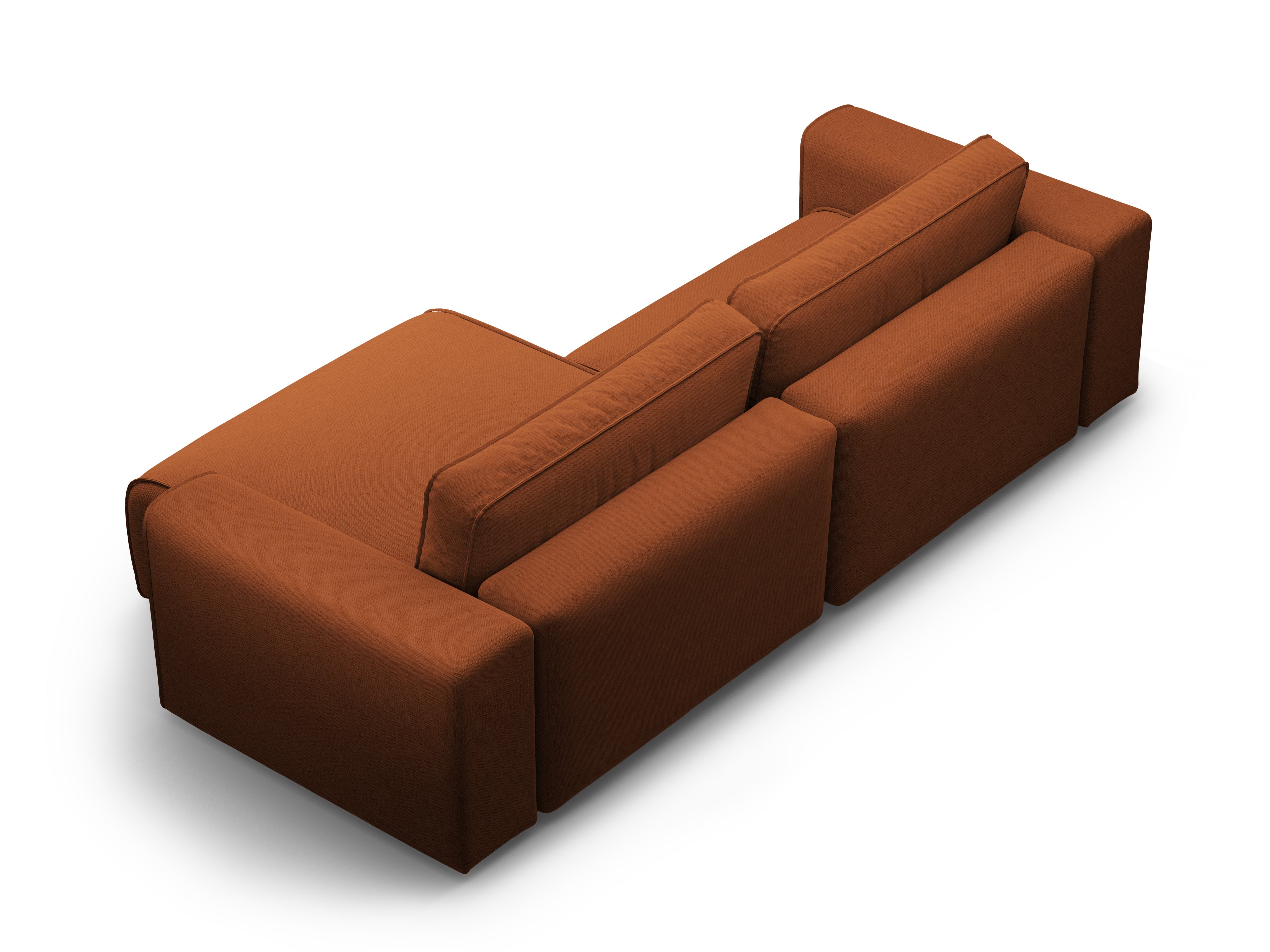 Right-facing 3-seater sofa bed VICTOR brick chenille