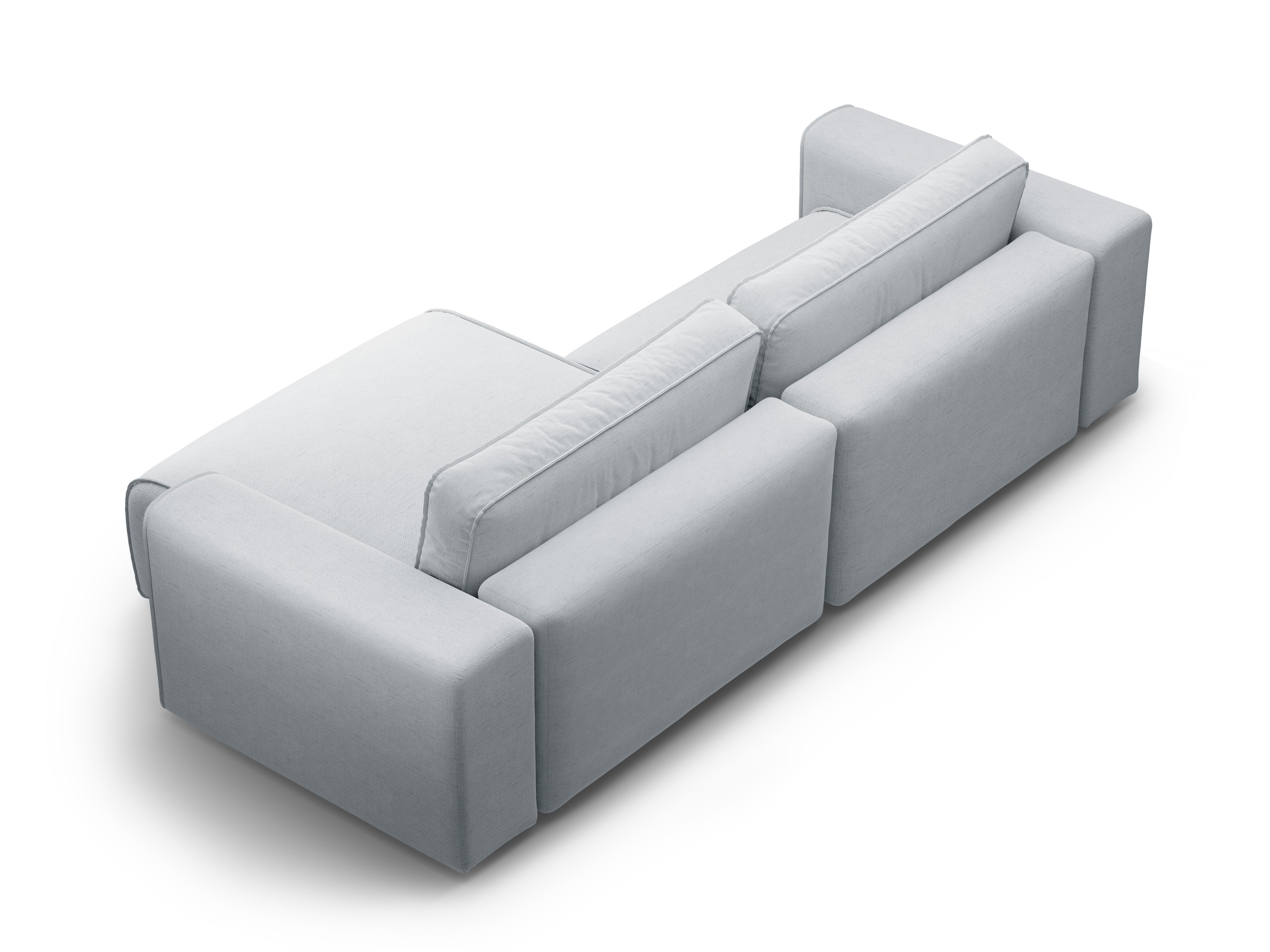 Right-facing 3-seater sofa bed VICTOR light gray chenille