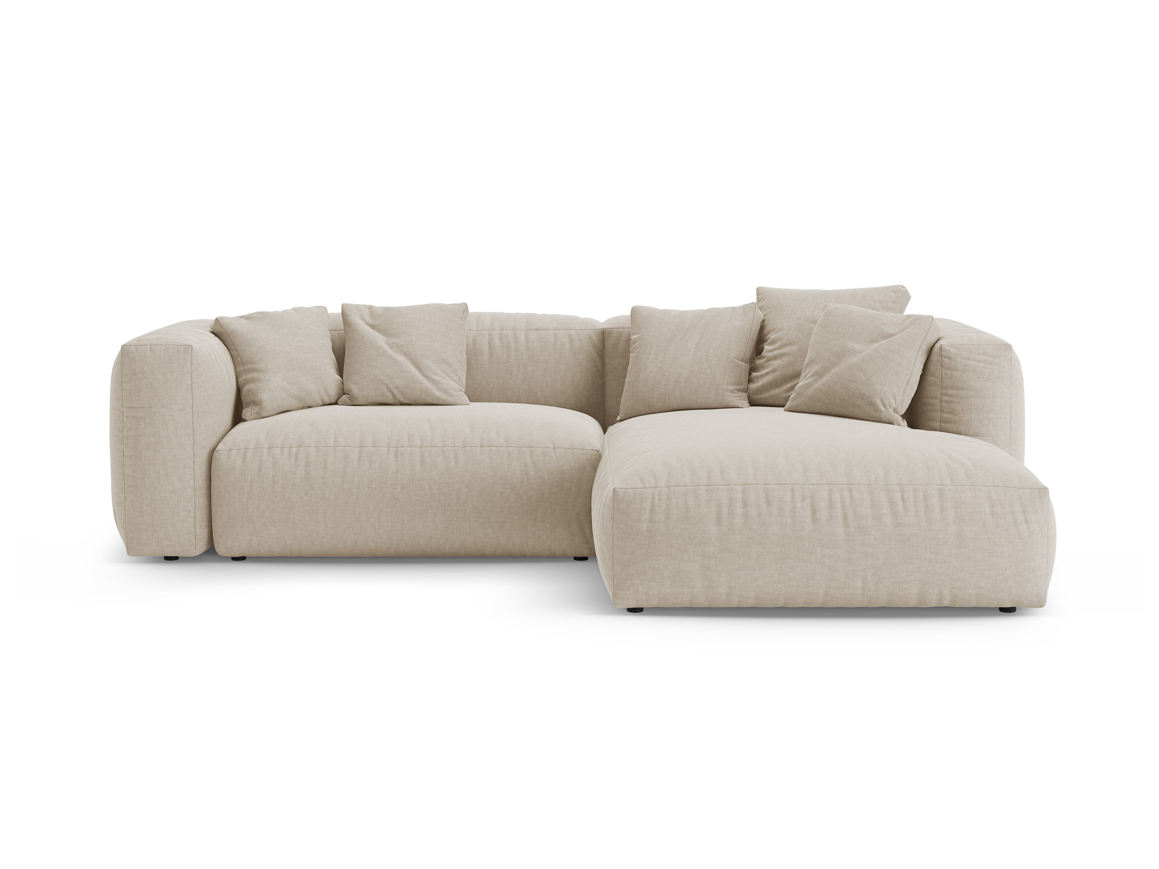 Right-facing corner sofa bed MARTINA light beige